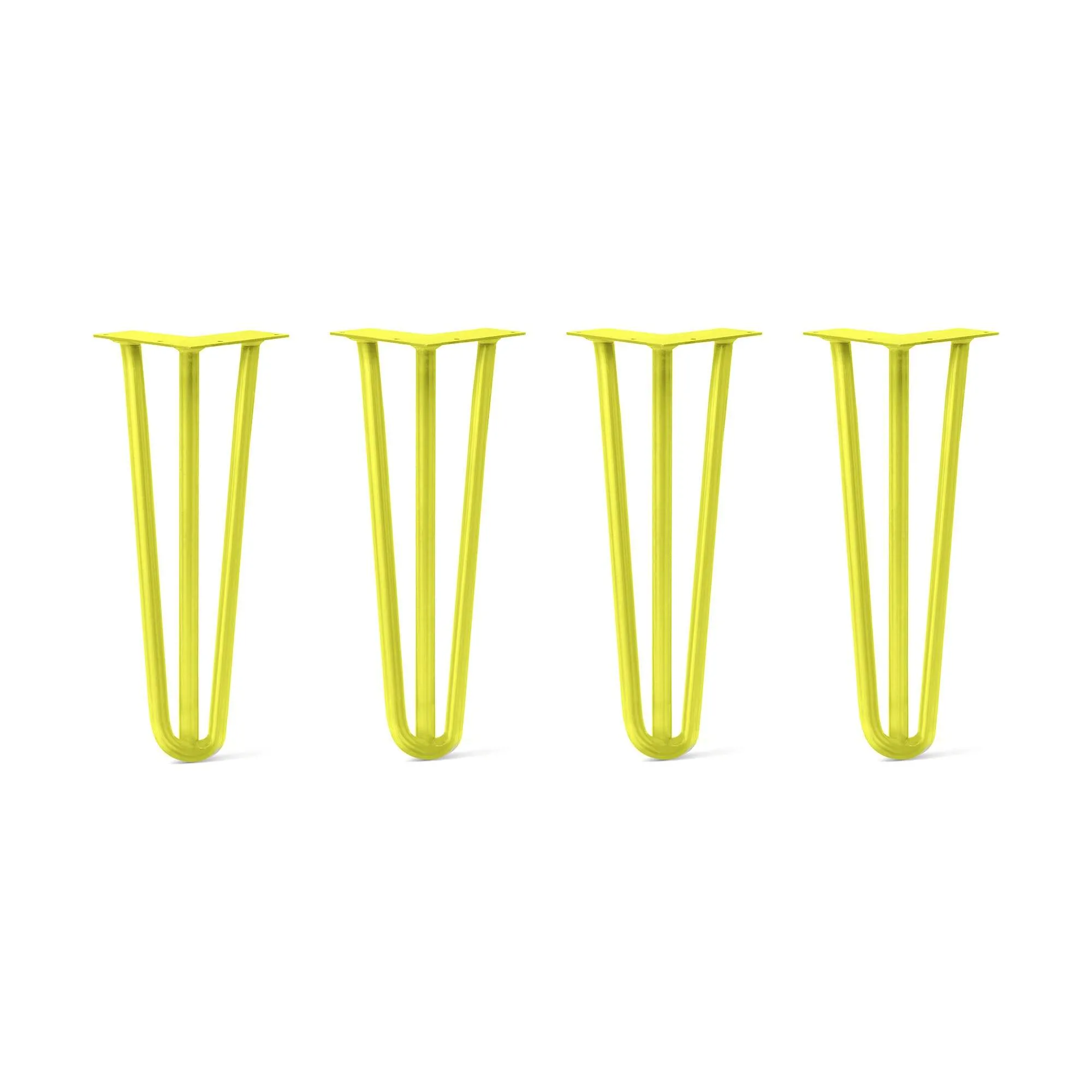 Hairpin Legs Set of 4, 3-Rod Design - Yellow Powder Coated Finish