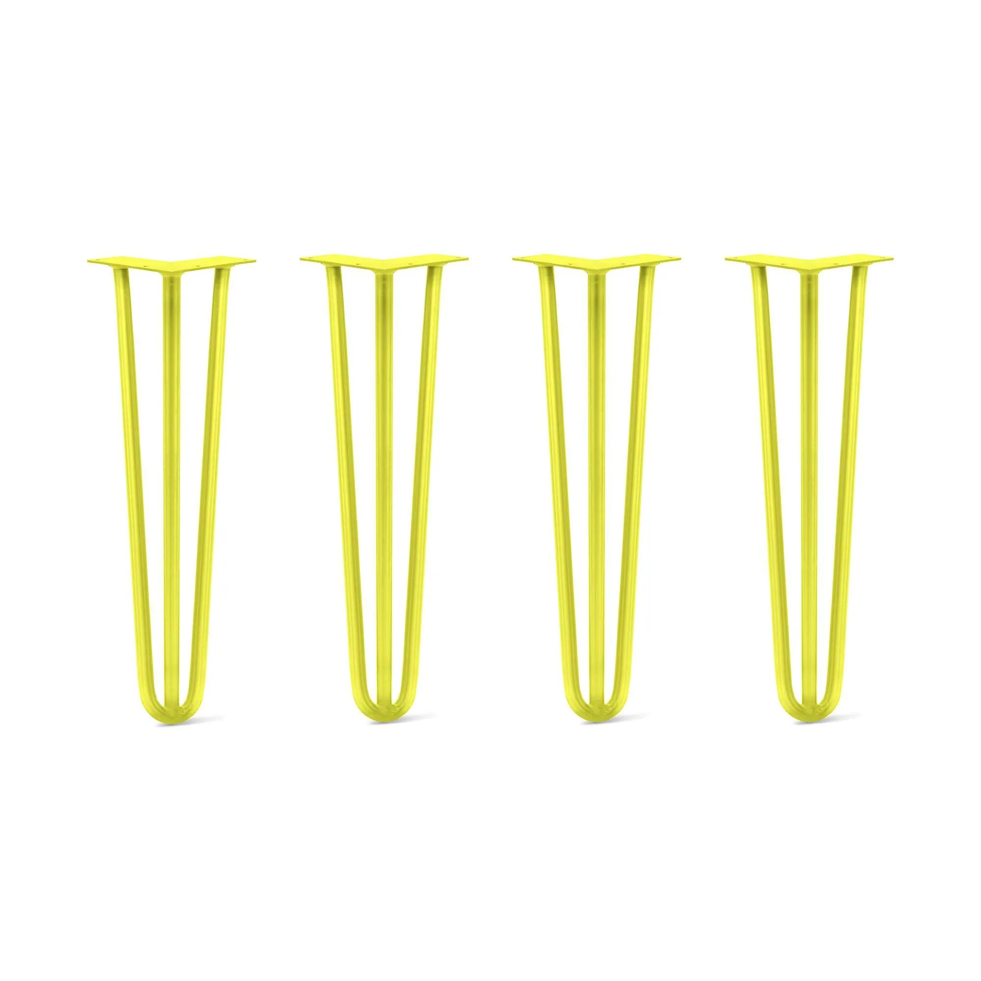 Hairpin Legs Set of 4, 3-Rod Design - Yellow Powder Coated Finish