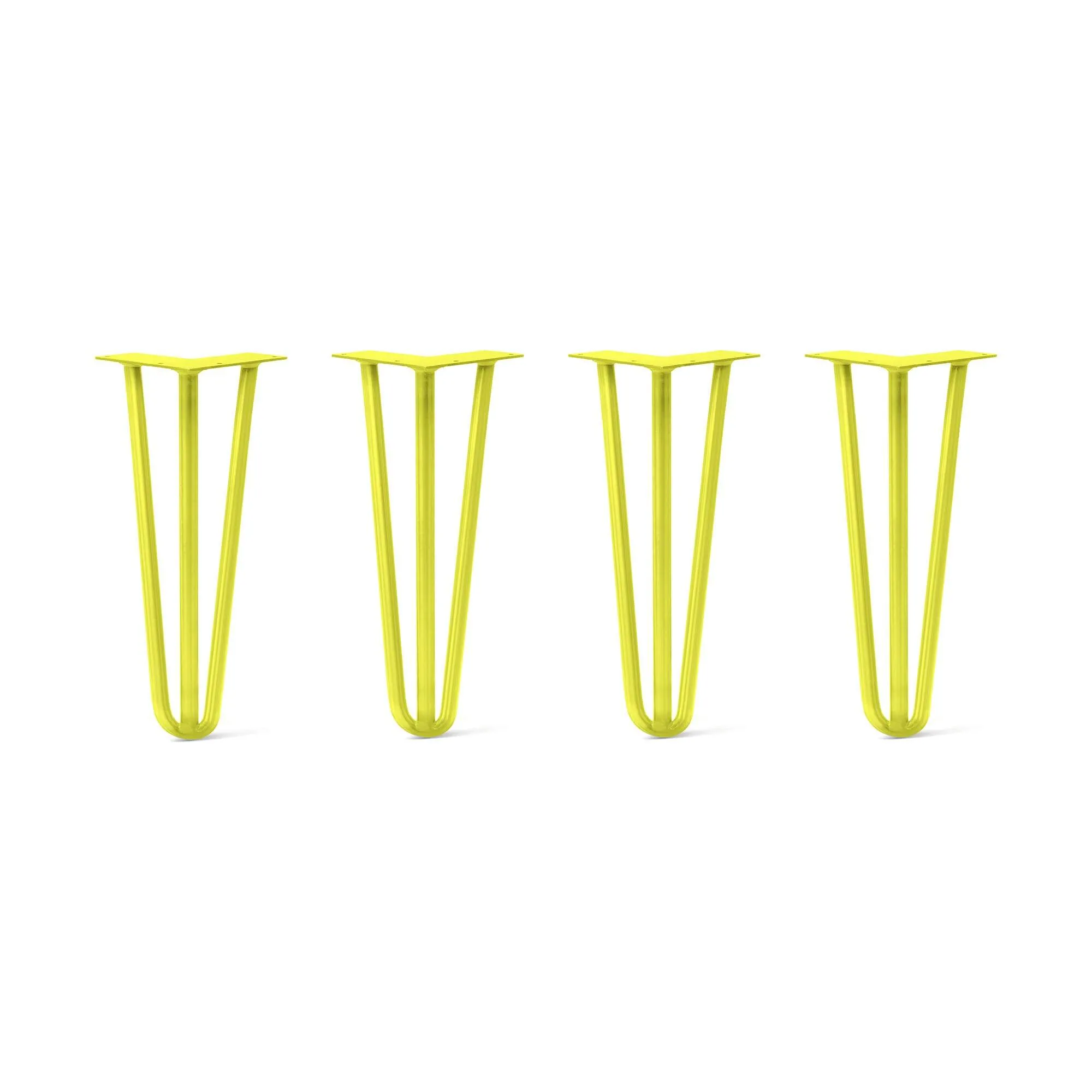 Hairpin Legs Set of 4, 3-Rod Design - Yellow Powder Coated Finish