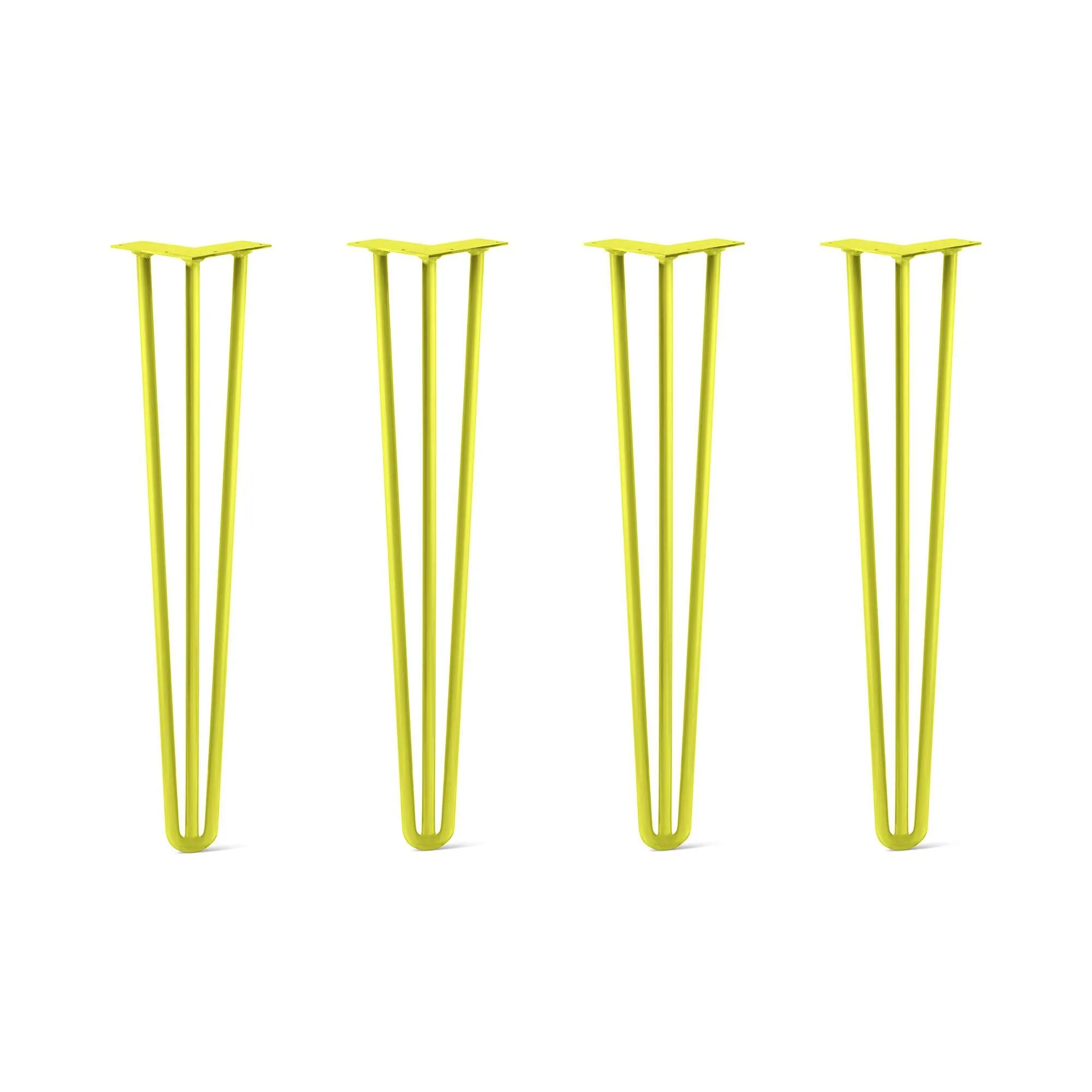 Hairpin Legs Set of 4, 3-Rod Design - Yellow Powder Coated Finish