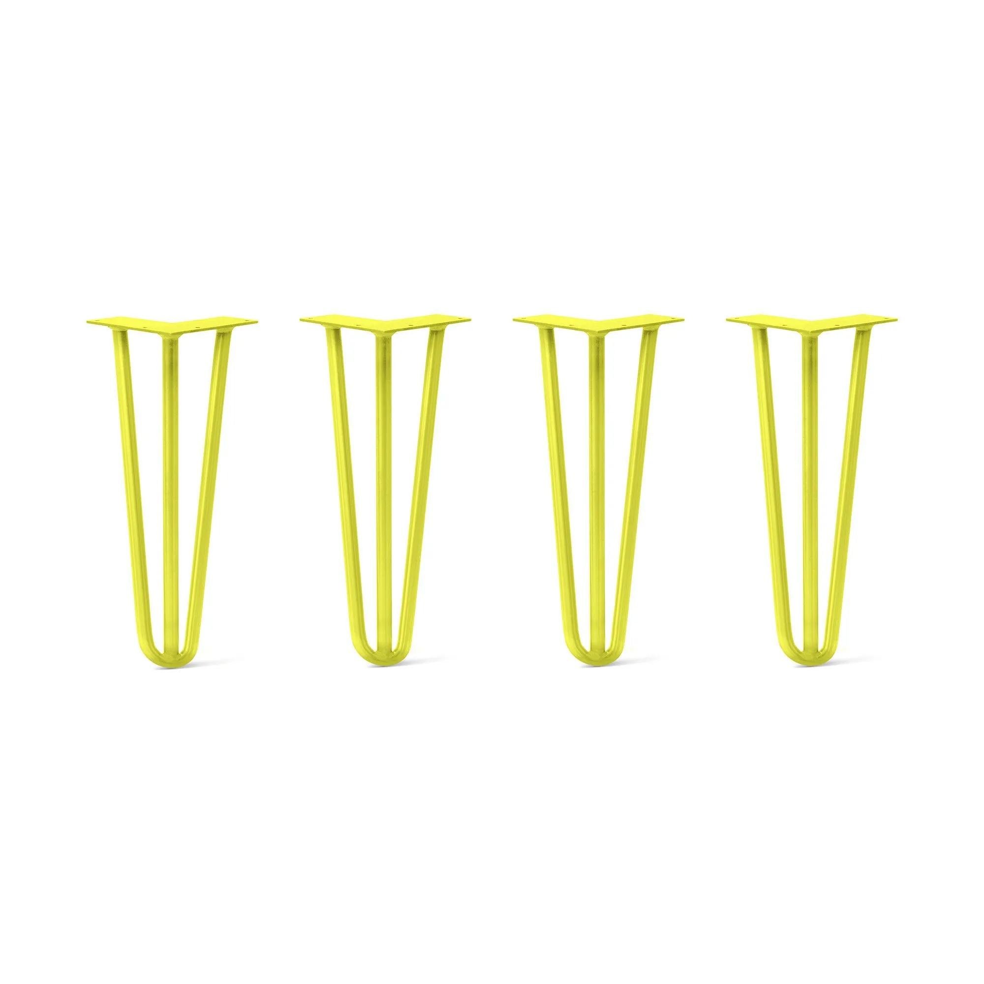 Hairpin Legs Set of 4, 3-Rod Design - Yellow Powder Coated Finish