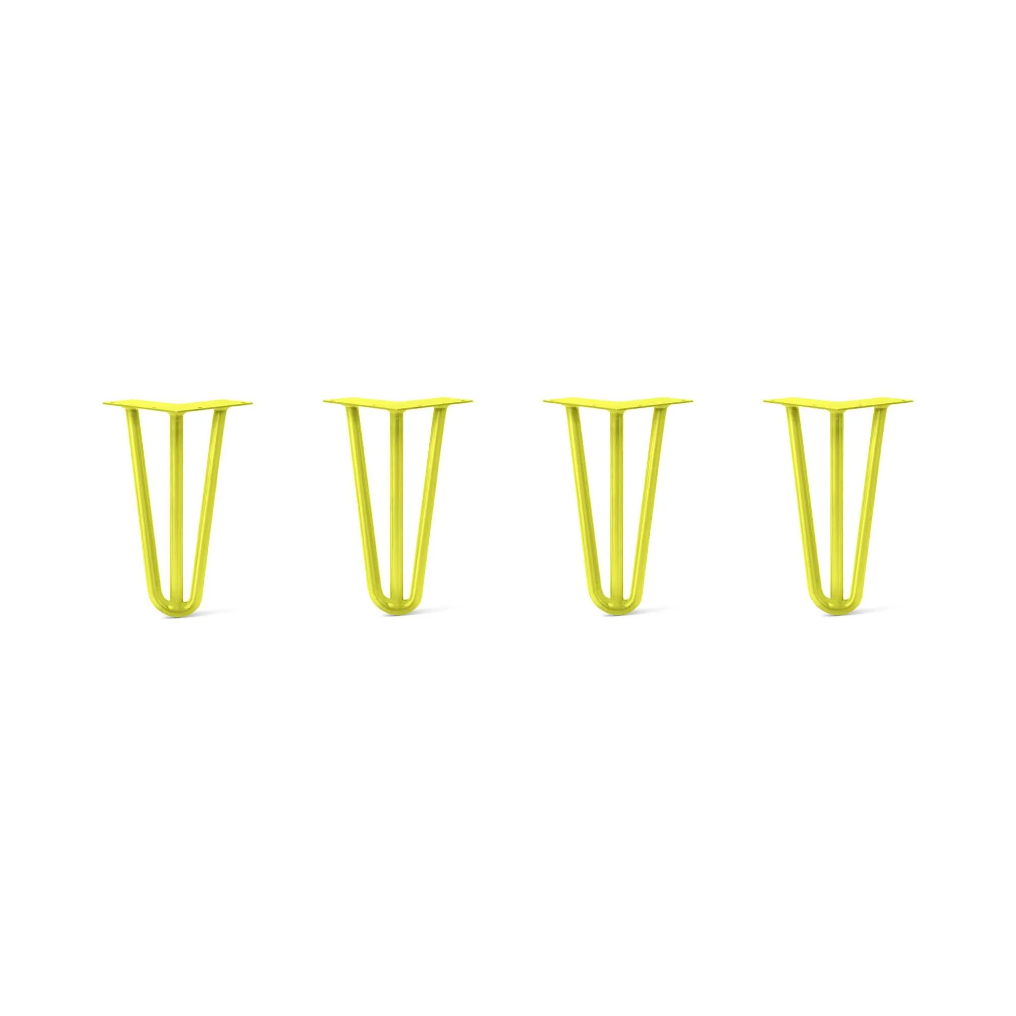 Hairpin Legs Set of 4, 3-Rod Design - Yellow Powder Coated Finish