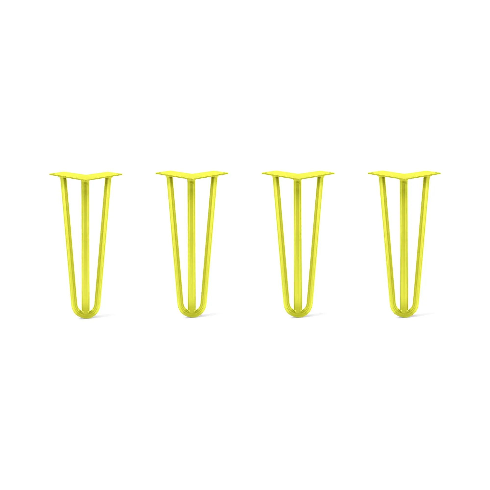 Hairpin Legs Set of 4, 3-Rod Design - Yellow Powder Coated Finish