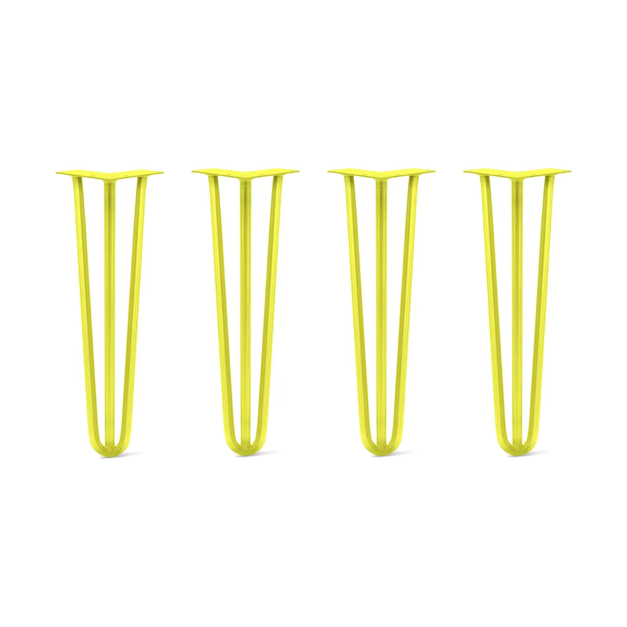 Hairpin Legs Set of 4, 3-Rod Design - Yellow Powder Coated Finish