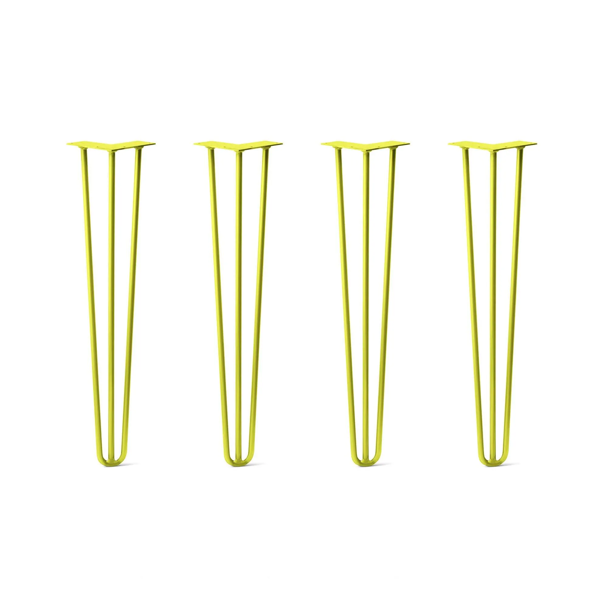 Hairpin Legs Set of 4, 3-Rod Design - Yellow Powder Coated Finish