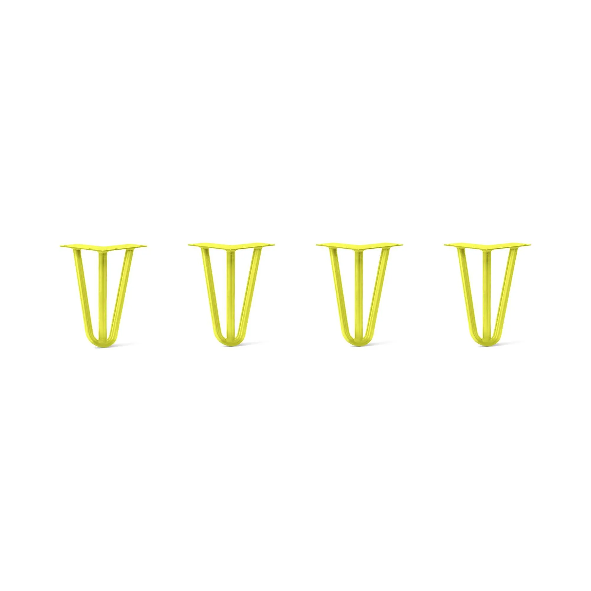 Hairpin Legs Set of 4, 3-Rod Design - Yellow Powder Coated Finish