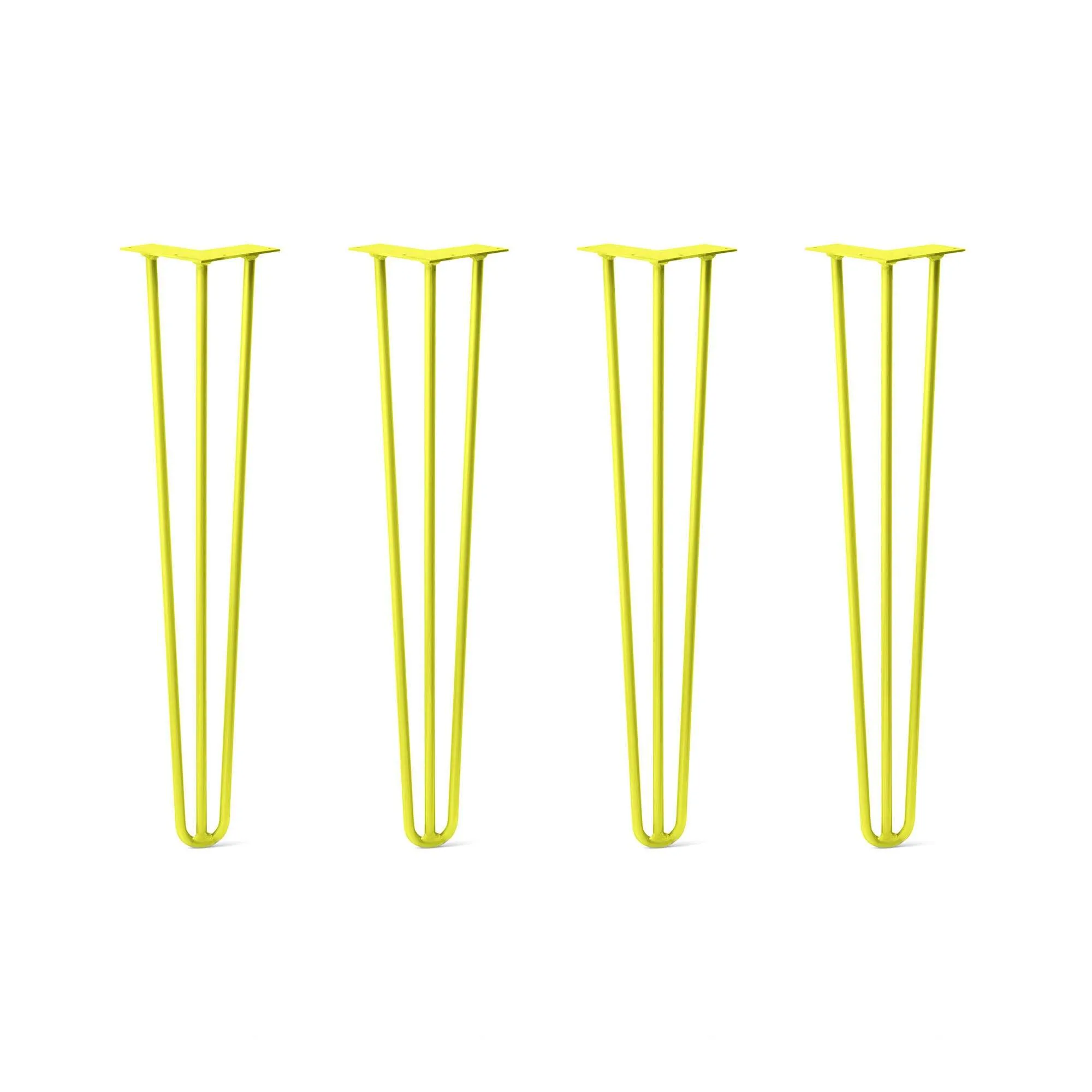 Hairpin Legs Set of 4, 3-Rod Design - Yellow Powder Coated Finish