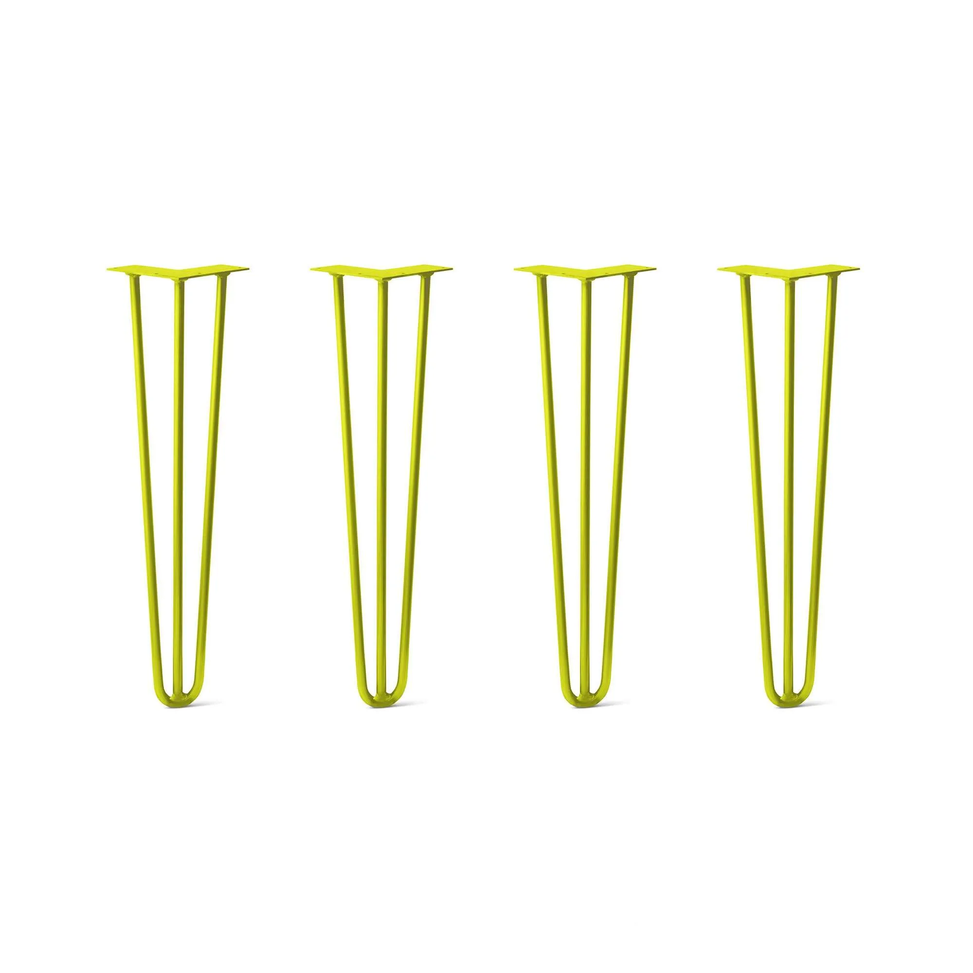 Hairpin Legs Set of 4, 3-Rod Design - Yellow Powder Coated Finish