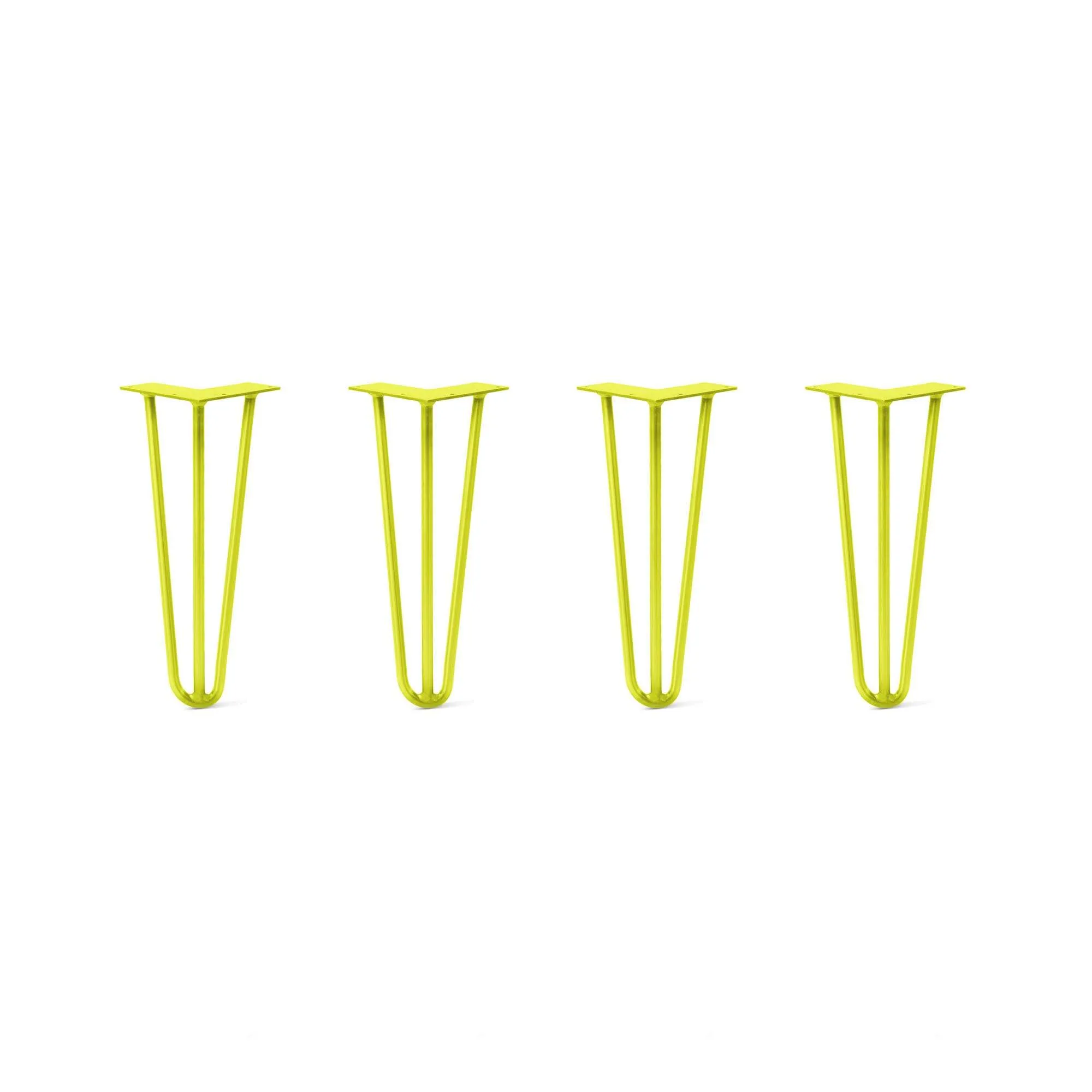 Hairpin Legs Set of 4, 3-Rod Design - Yellow Powder Coated Finish