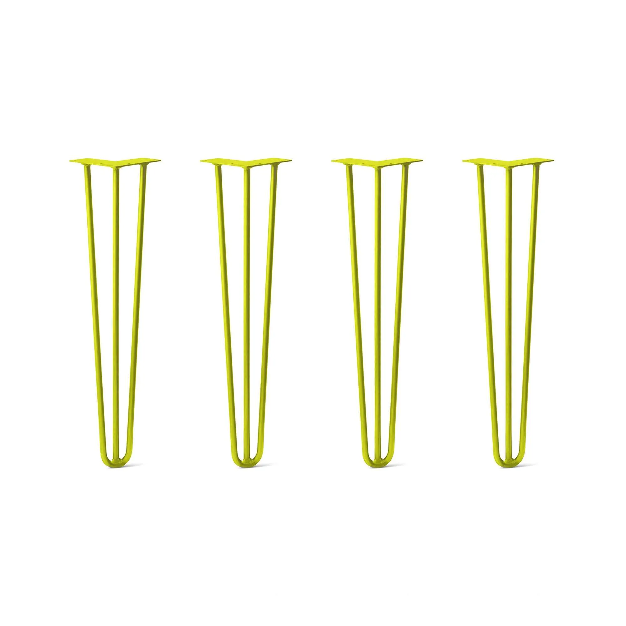 Hairpin Legs Set of 4, 3-Rod Design - Yellow Powder Coated Finish