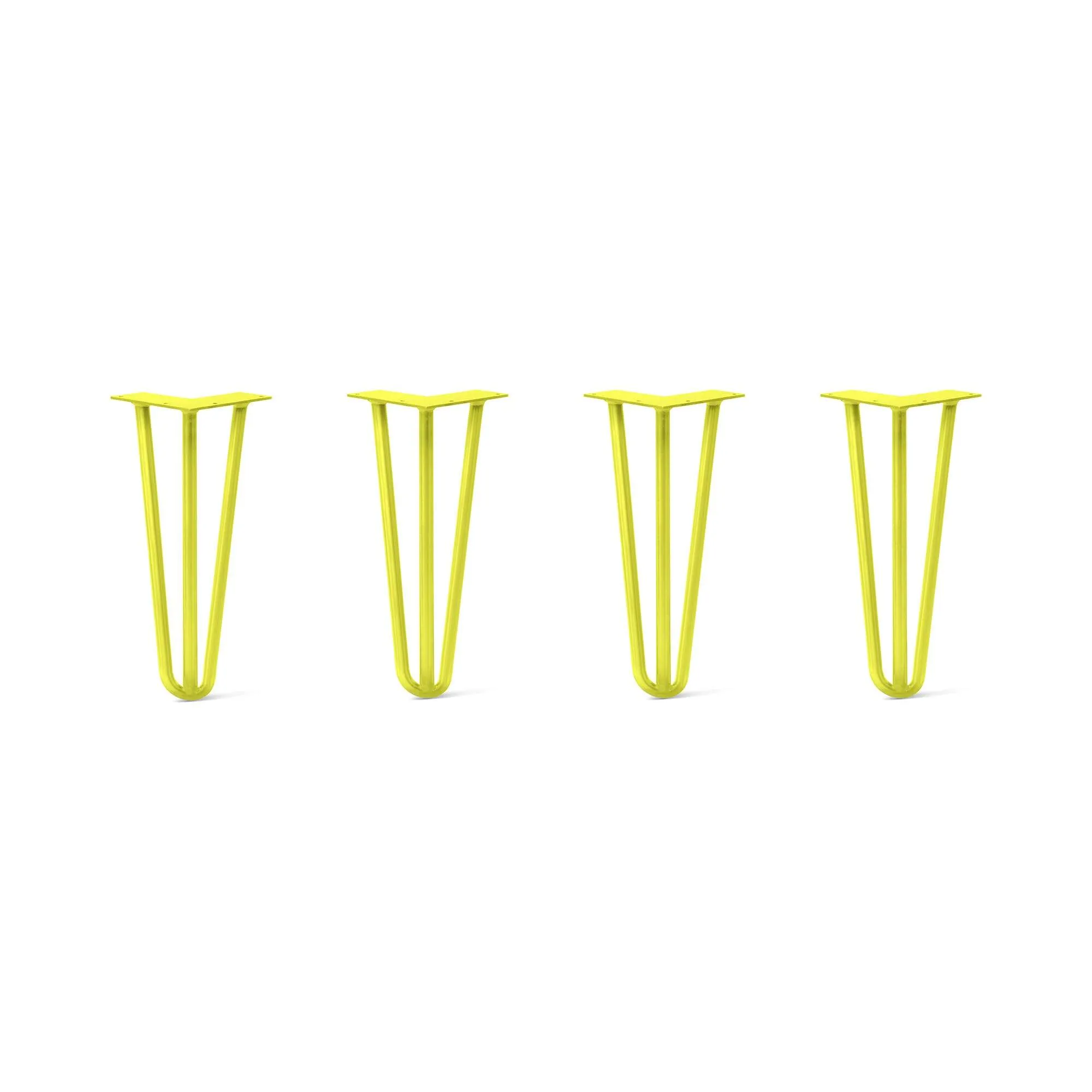 Hairpin Legs Set of 4, 3-Rod Design - Yellow Powder Coated Finish