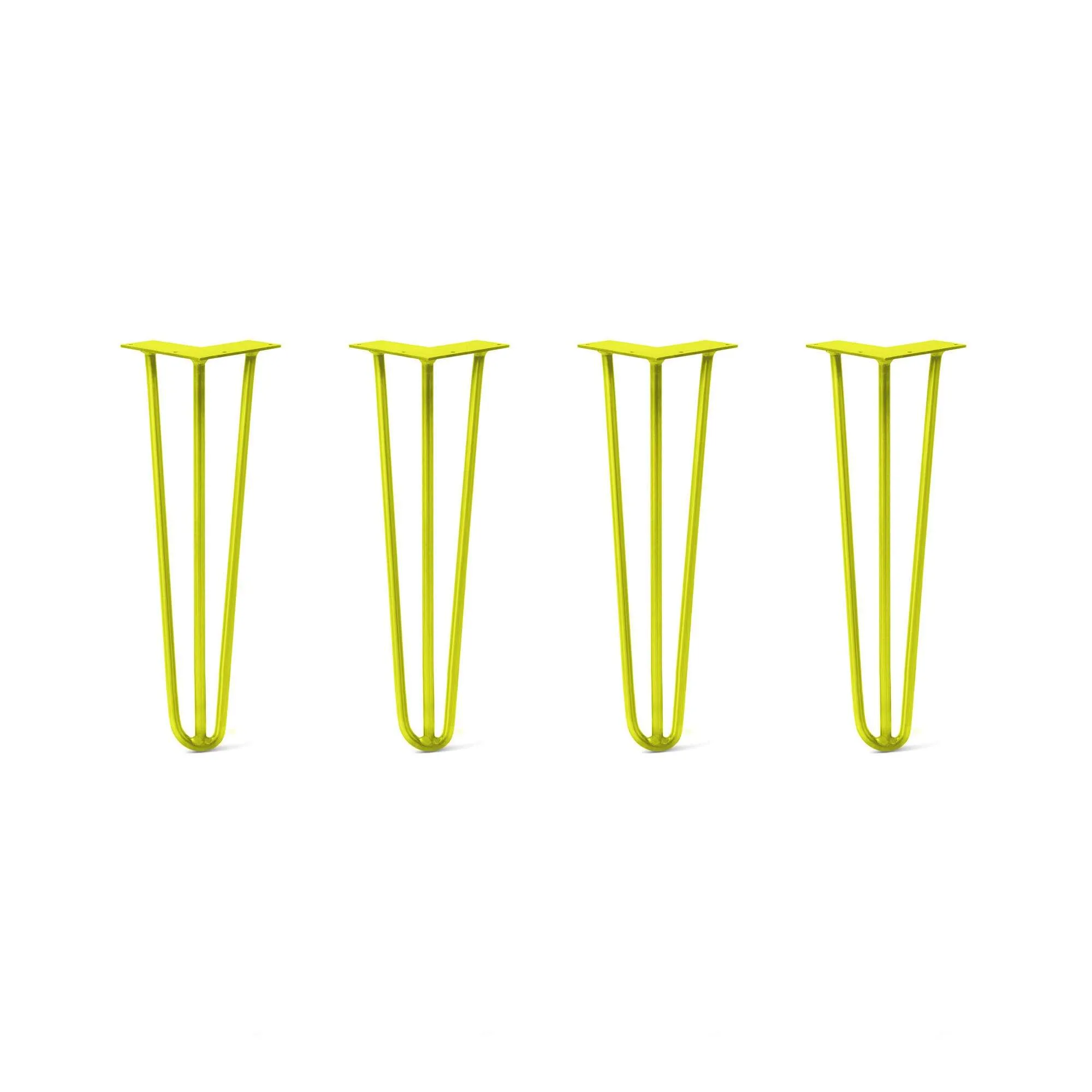 Hairpin Legs Set of 4, 3-Rod Design - Yellow Powder Coated Finish