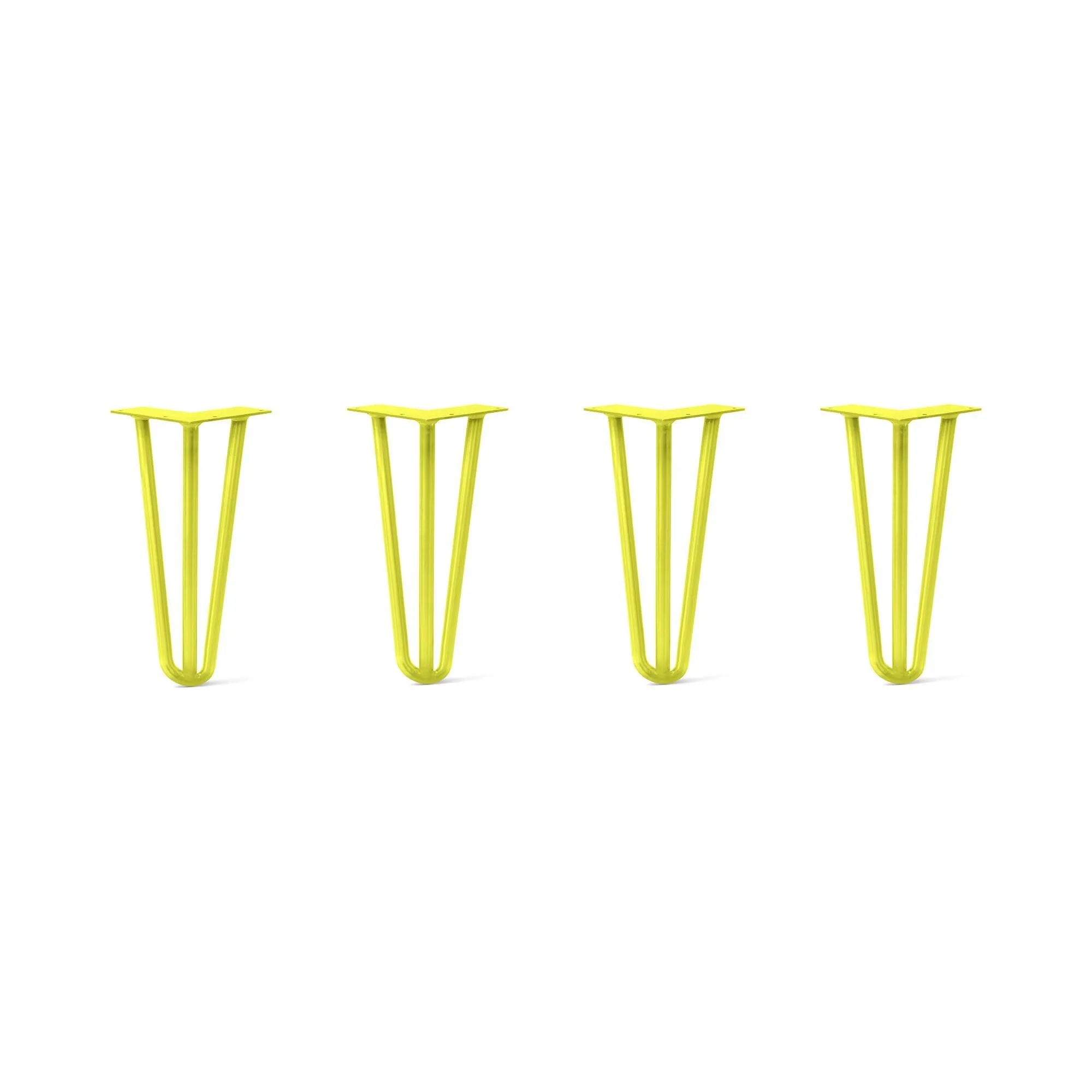 Hairpin Legs Set of 4, 3-Rod Design - Yellow Powder Coated Finish