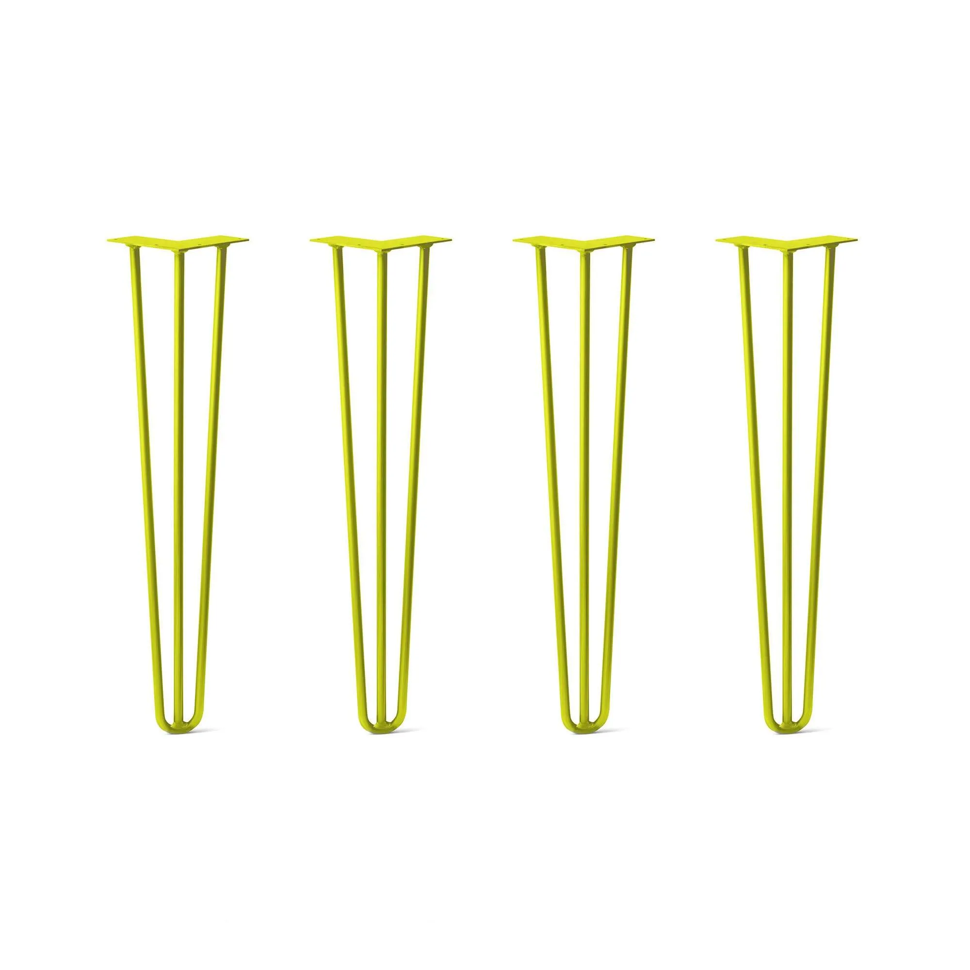 Hairpin Legs Set of 4, 3-Rod Design - Yellow Powder Coated Finish