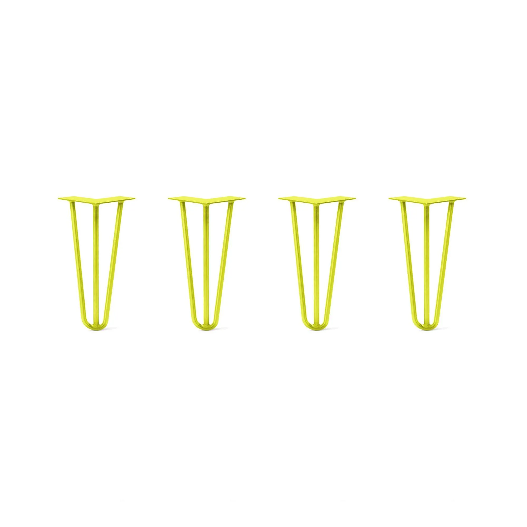 Hairpin Legs Set of 4, 3-Rod Design - Yellow Powder Coated Finish