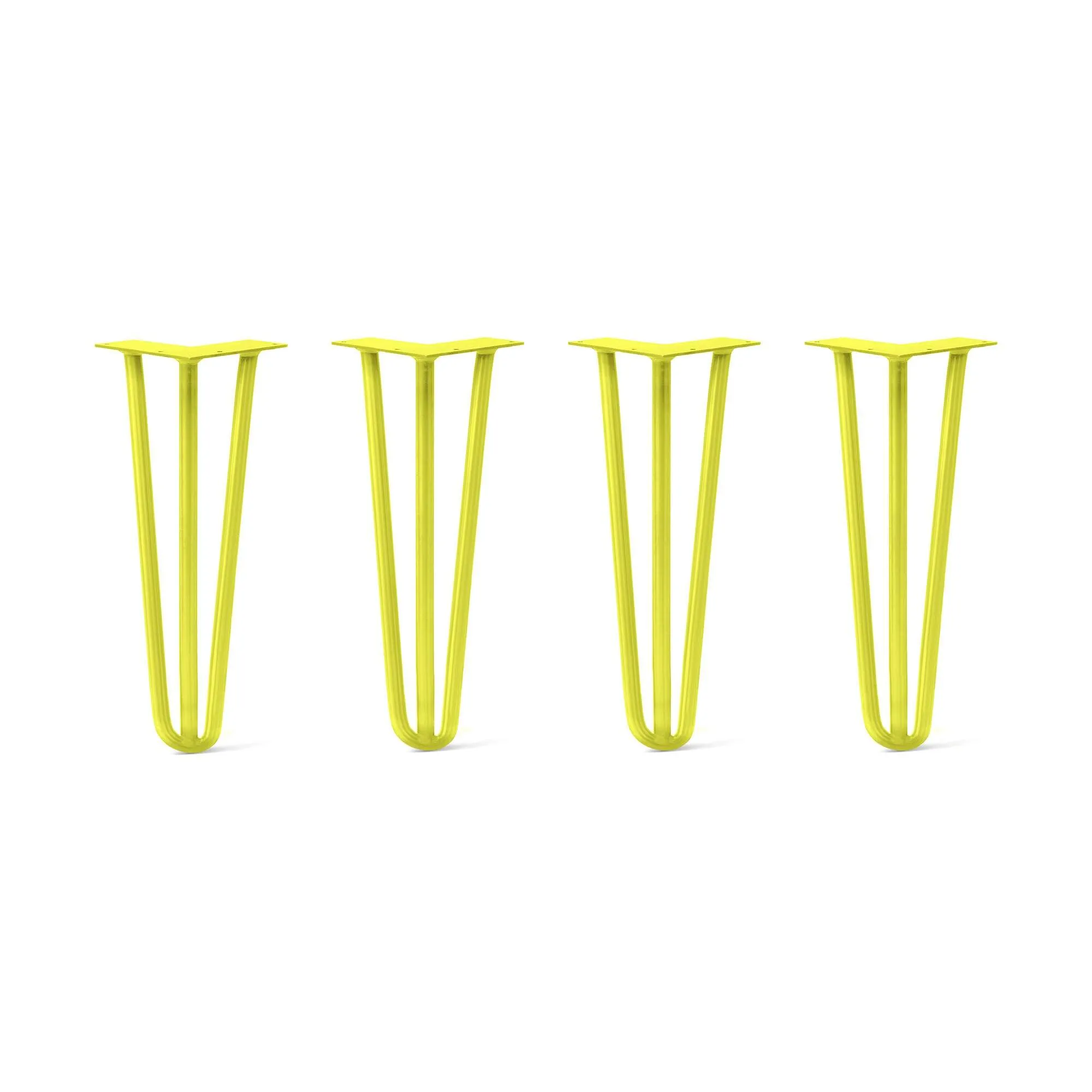 Hairpin Legs Set of 4, 3-Rod Design - Yellow Powder Coated Finish