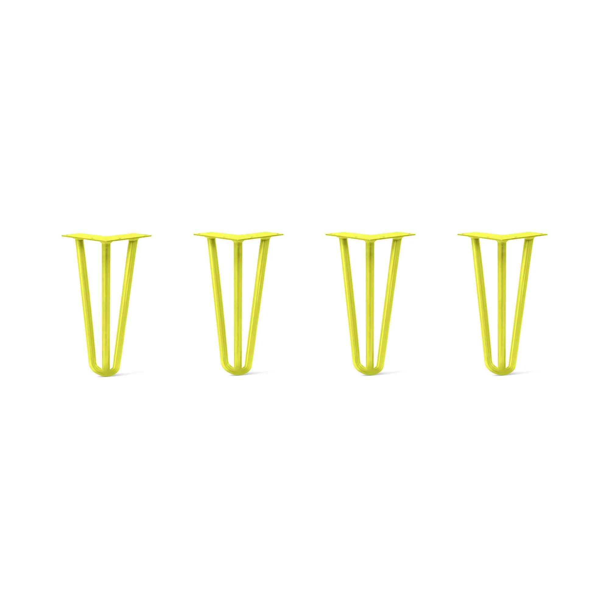 Hairpin Legs Set of 4, 3-Rod Design - Yellow Powder Coated Finish