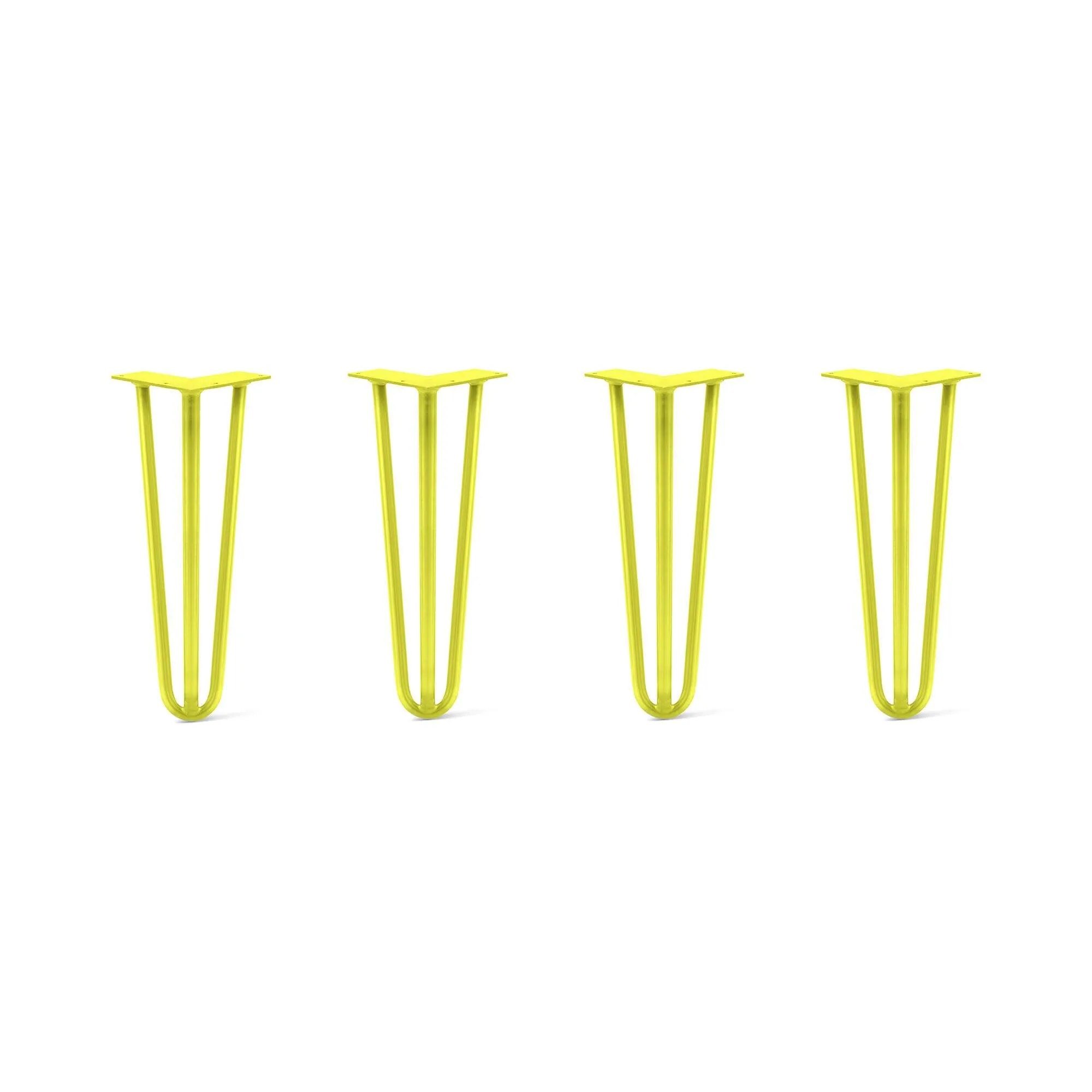 Hairpin Legs Set of 4, 3-Rod Design - Yellow Powder Coated Finish