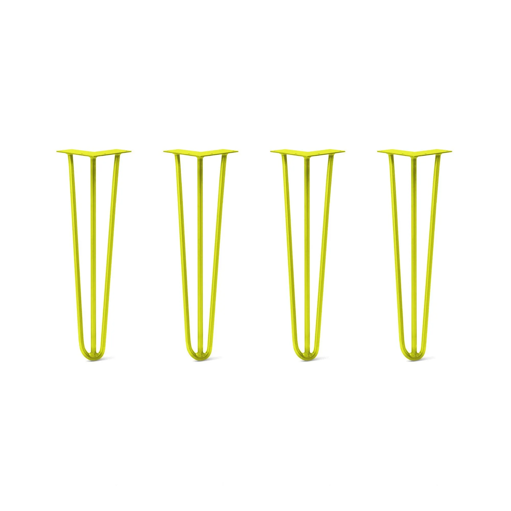 Hairpin Legs Set of 4, 3-Rod Design - Yellow Powder Coated Finish