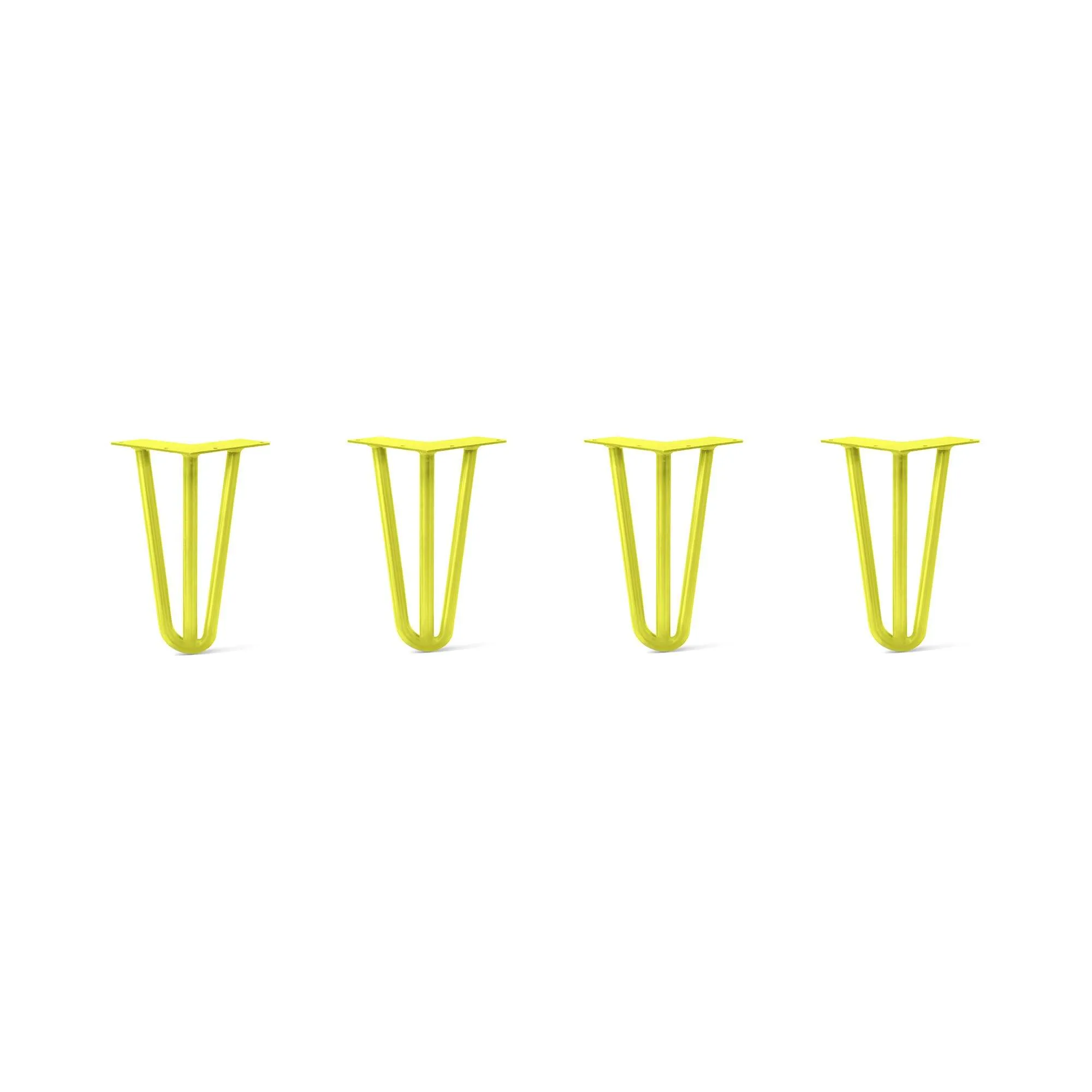 Hairpin Legs Set of 4, 3-Rod Design - Yellow Powder Coated Finish