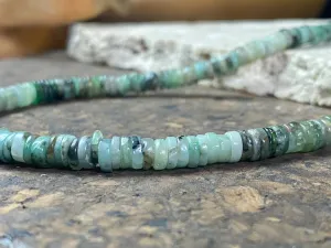 Heshi Cut Emerald Bead Necklace