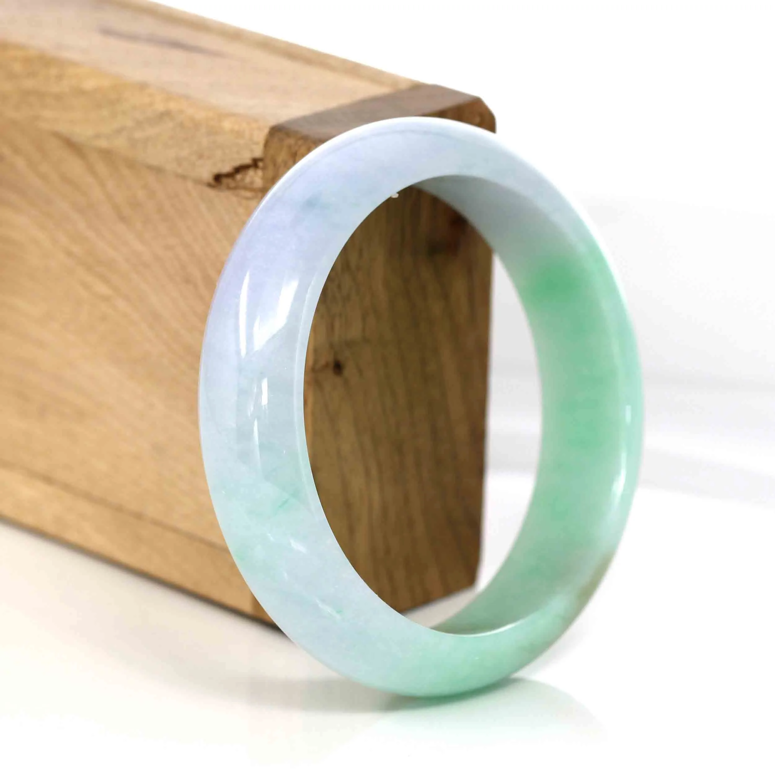 High-quality Lavender-Green Natural Burmese Jadeite Jade Bangle (57.12 mm ) #325