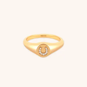 Horseshoe Signet Ring in Gold