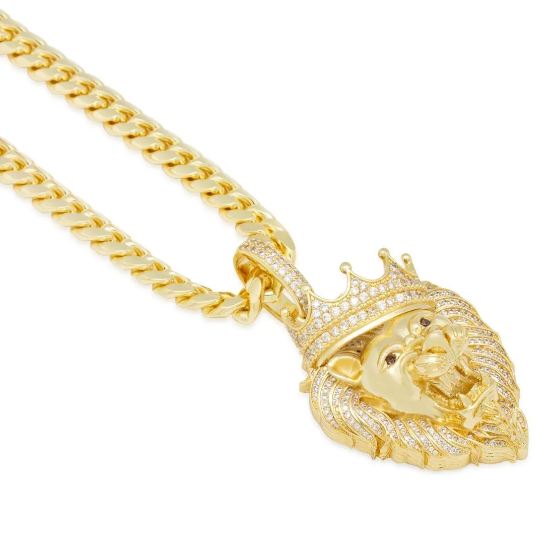 Iced Classic Roaring Lion Necklace