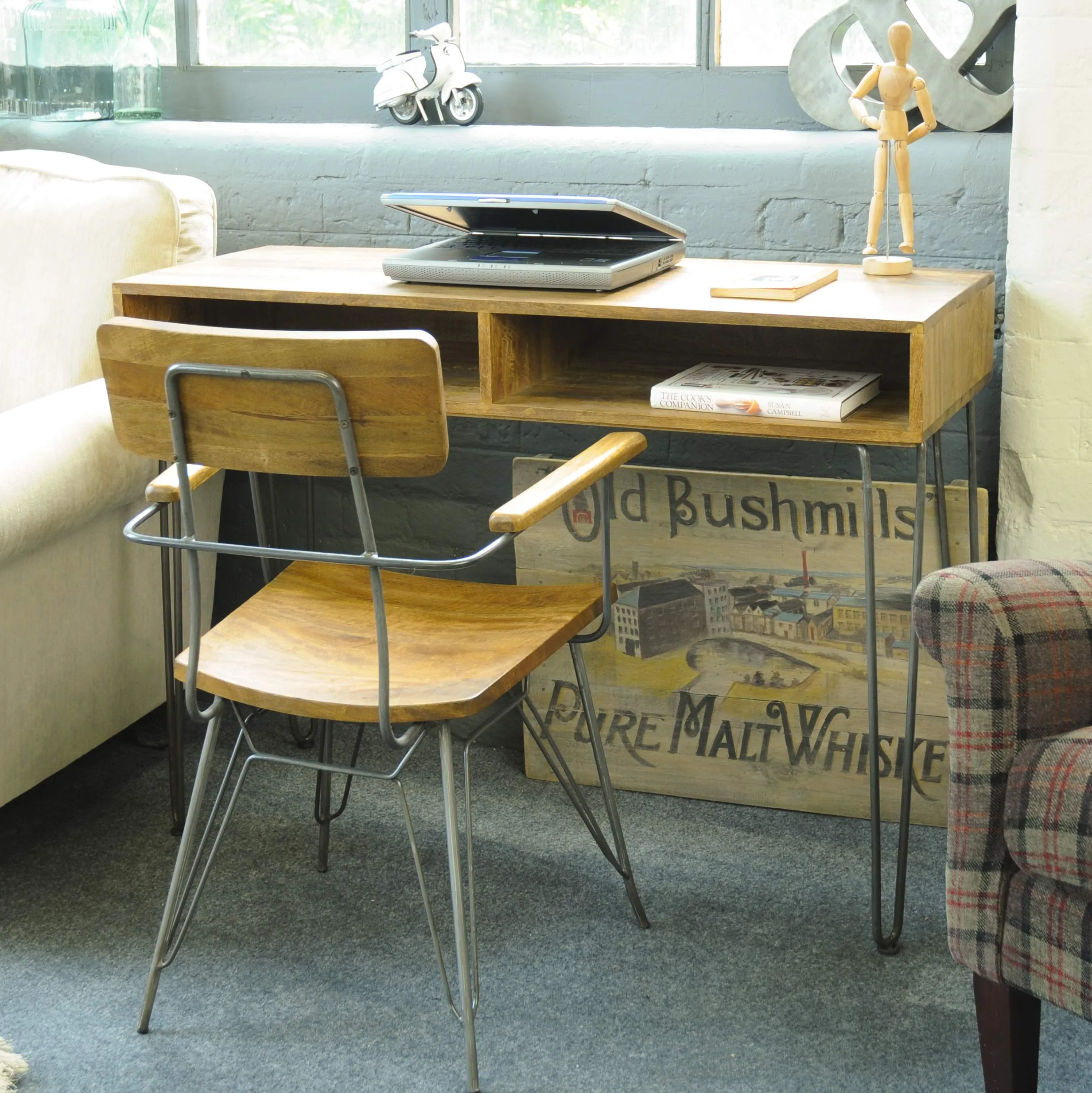 Industrial Vintage Hairpin Console Table Desk