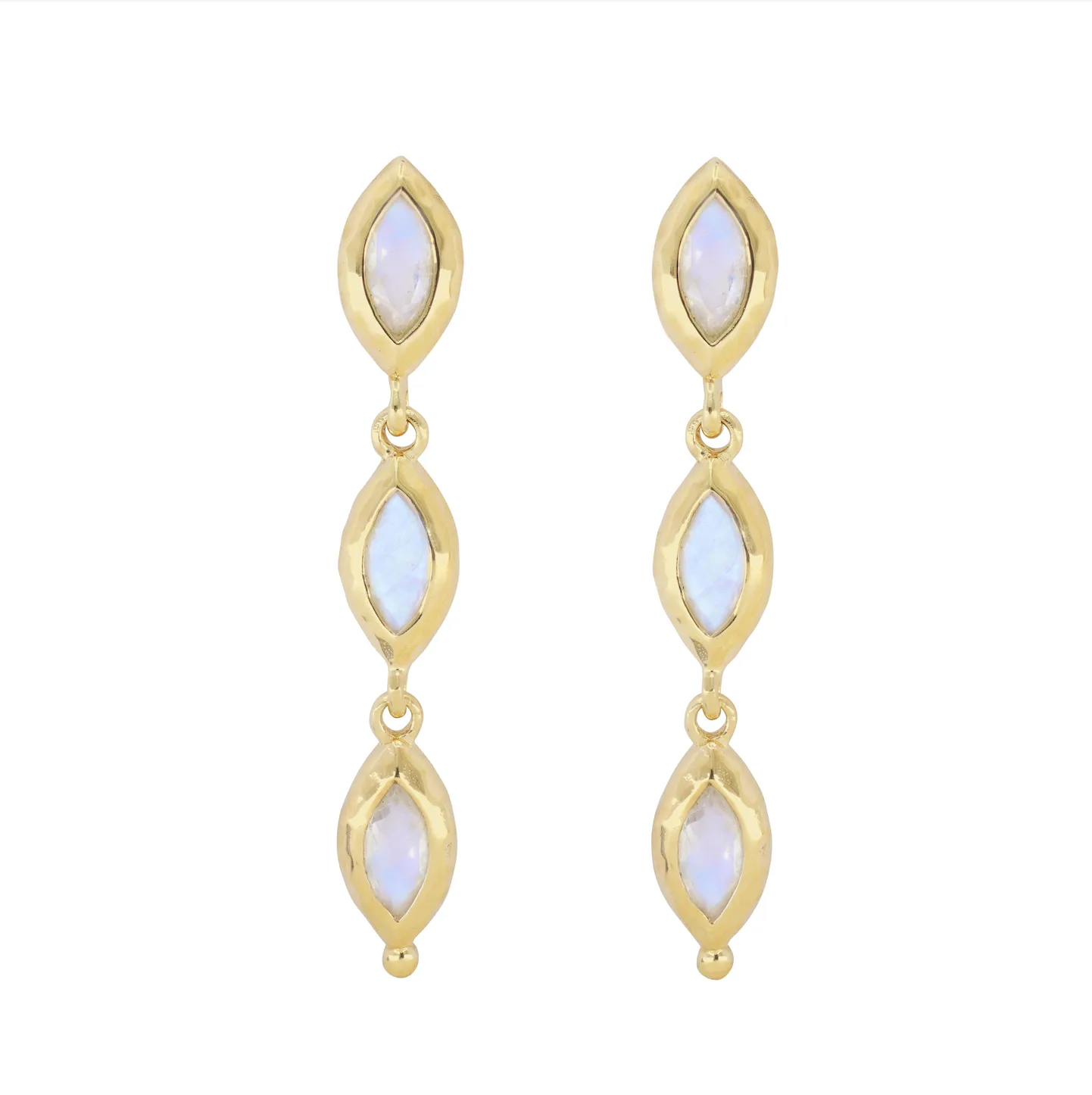 Isabella Marquise Moonstone Gold Earrings