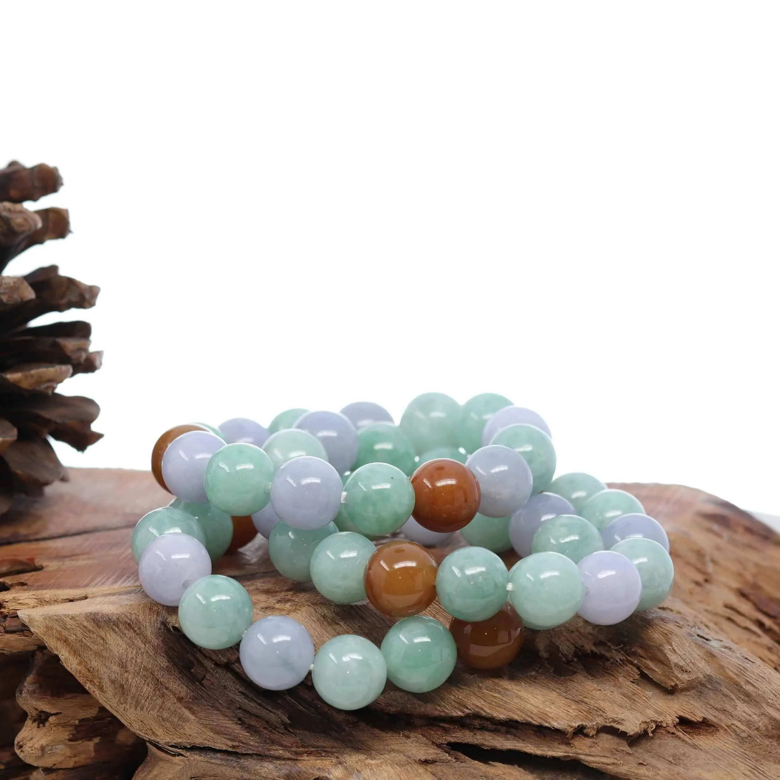 Jadeite Jade 13mm Round Beads Bracelet ( 13 mm ) For Men