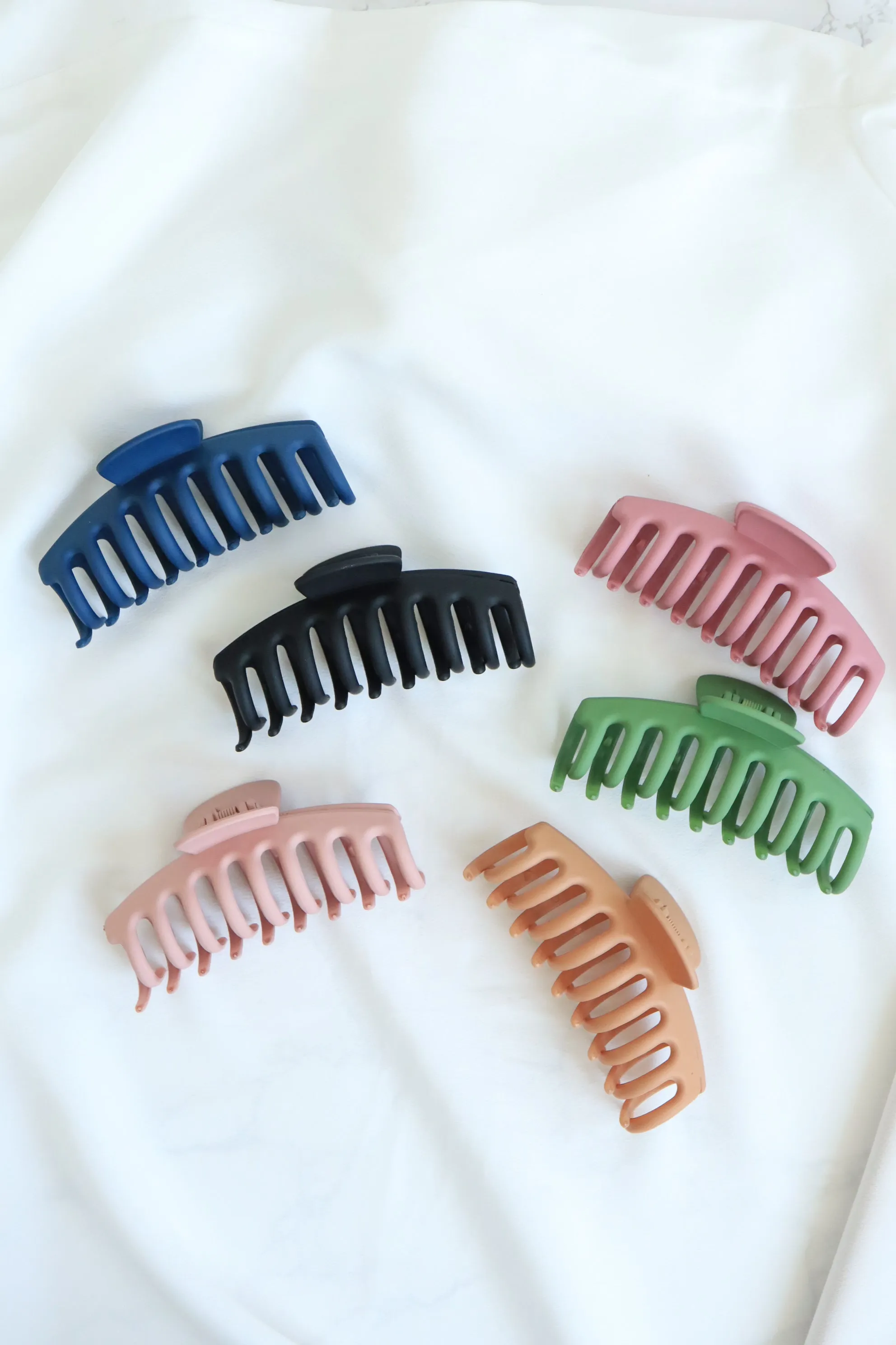 Jenny Style Matte Large Size Color Hair Claw Clips (6 Colors Available)