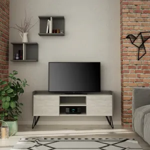 Klappe Modern TV Stand  With Storage And Wall Shelf 126 cm