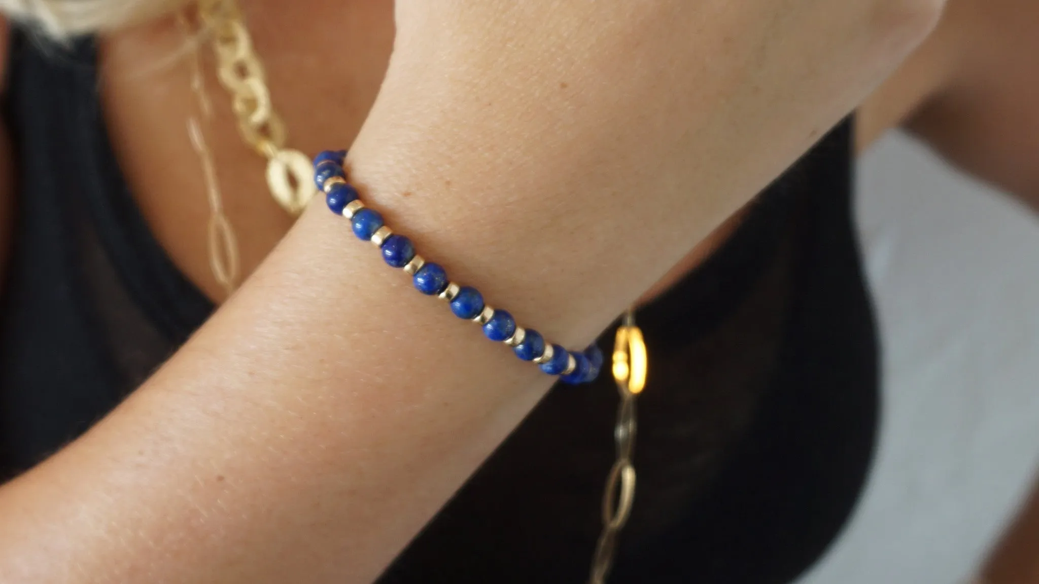 Lapis & Gold Bracelet