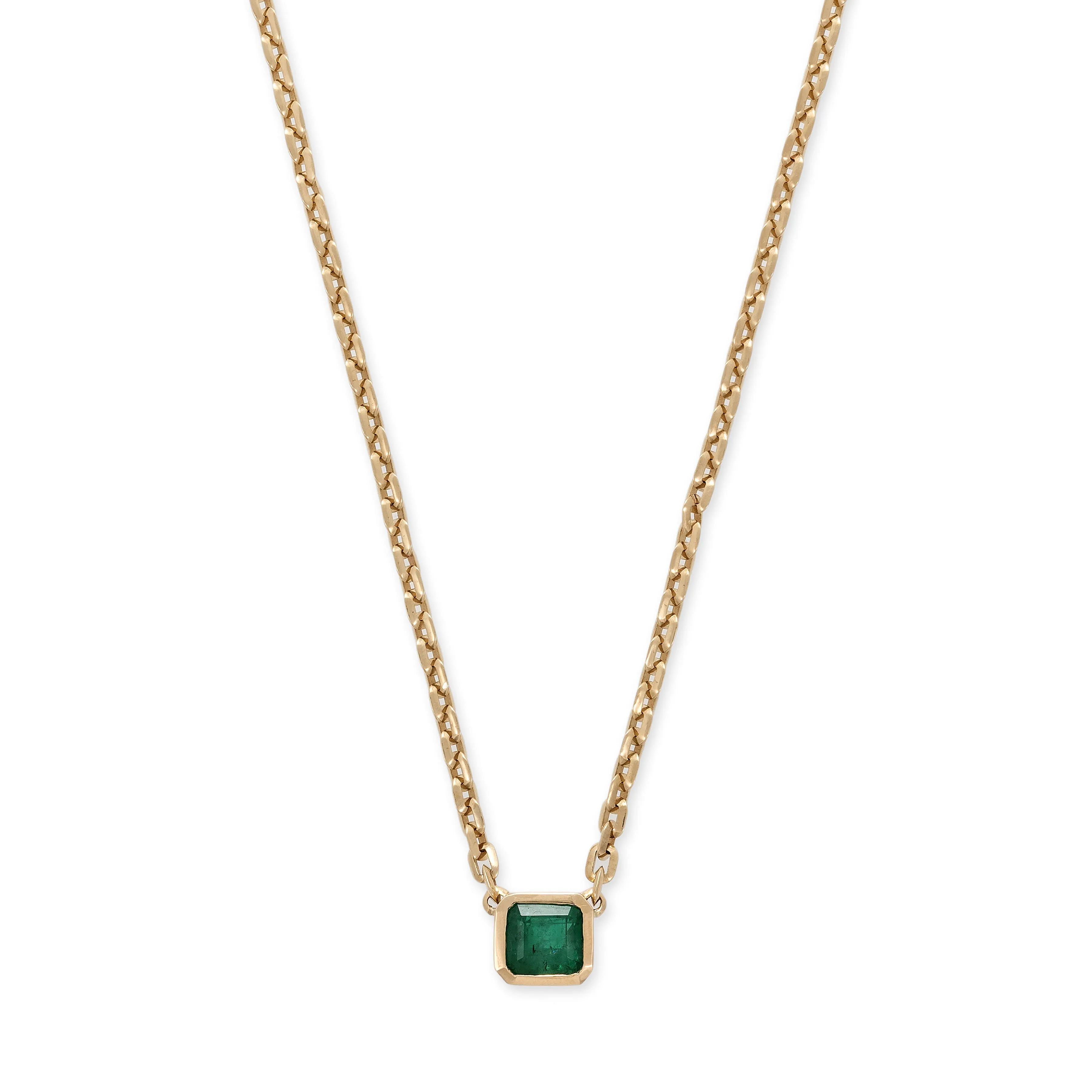 LARGE EMERALD BAGUETTE NECKLACE