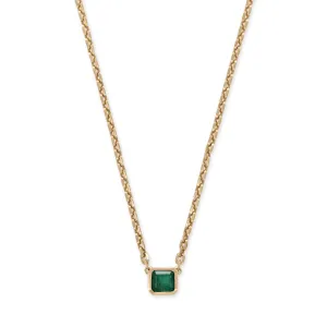 LARGE EMERALD BAGUETTE NECKLACE