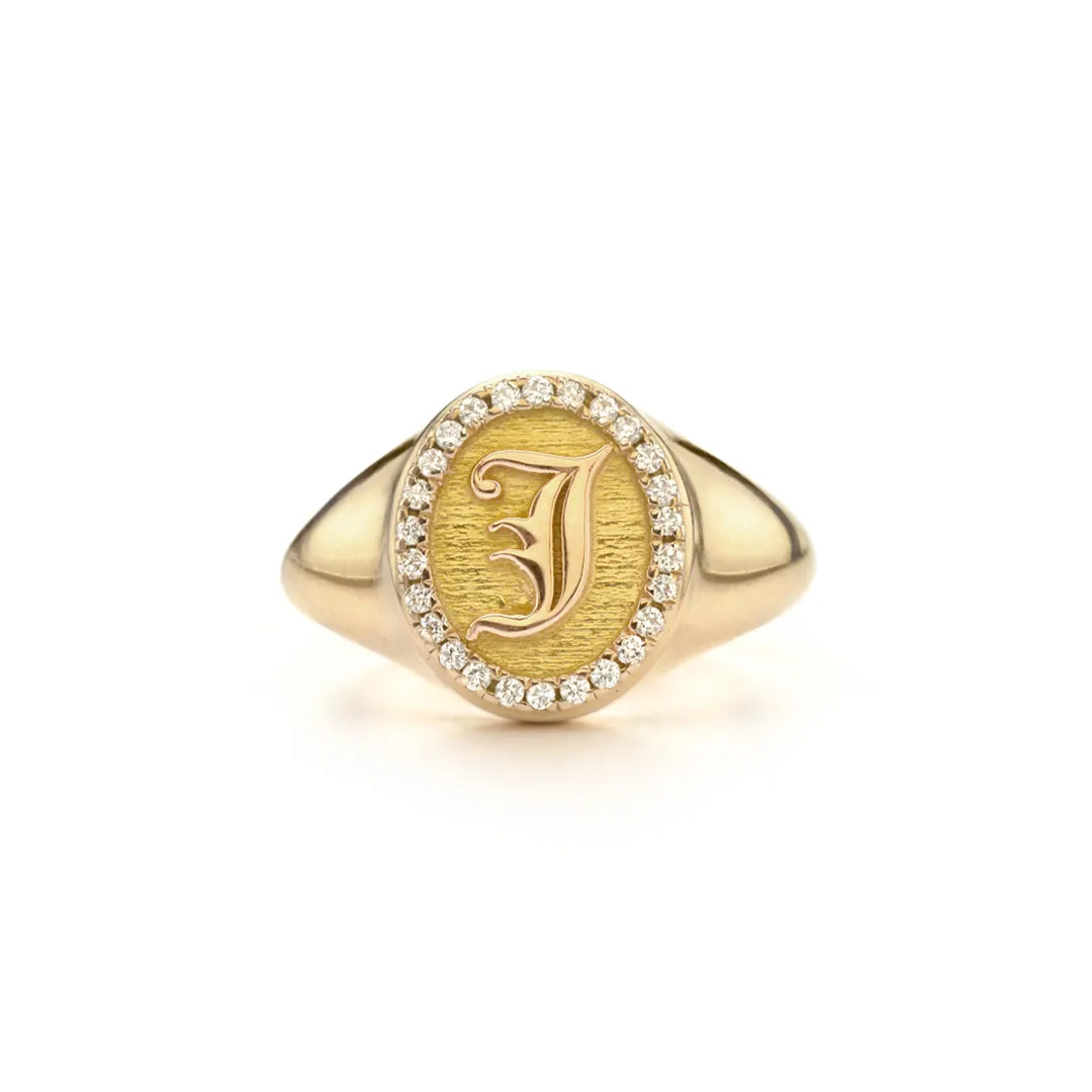 Letter Signet Ring