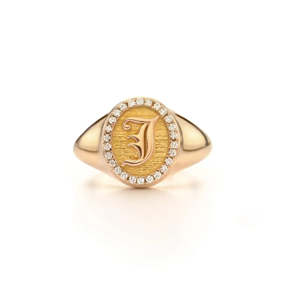 Letter Signet Ring