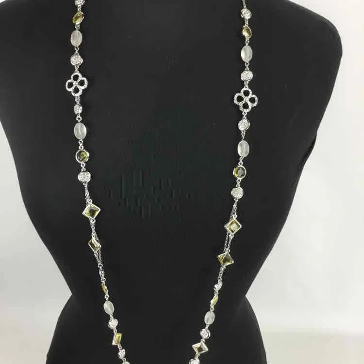 Lia Sophia Silver/Amber Necklace