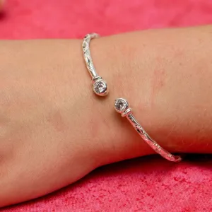 Light Bangle with CZ April Birthstone