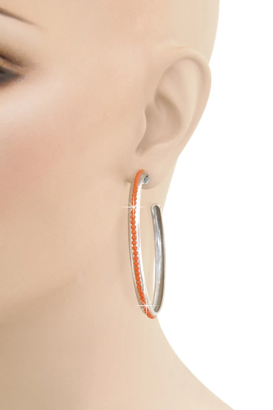 LK DESIGNS Coral Stone Hoops