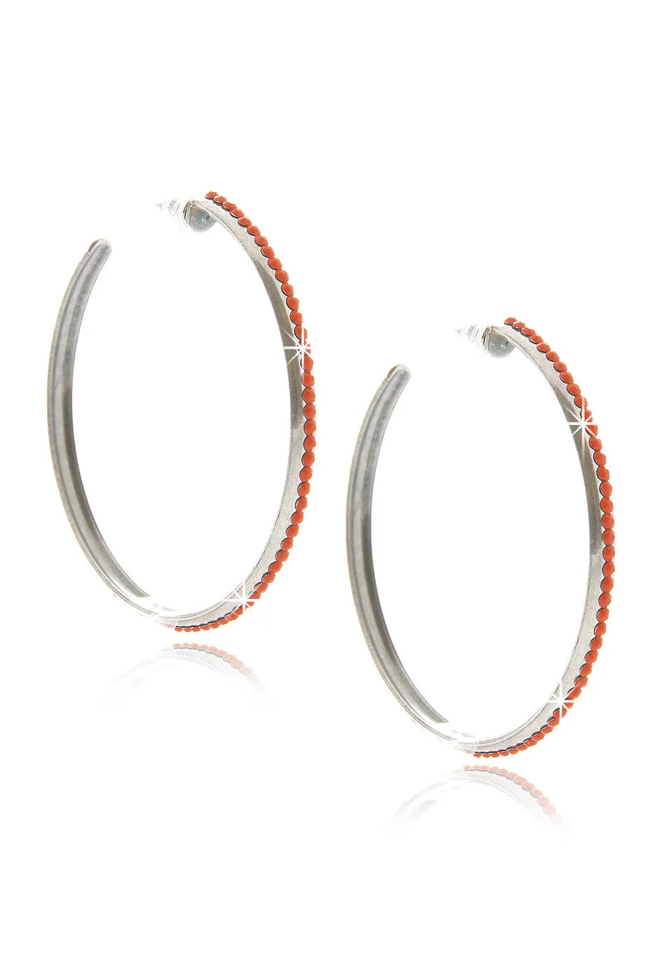 LK DESIGNS Coral Stone Hoops