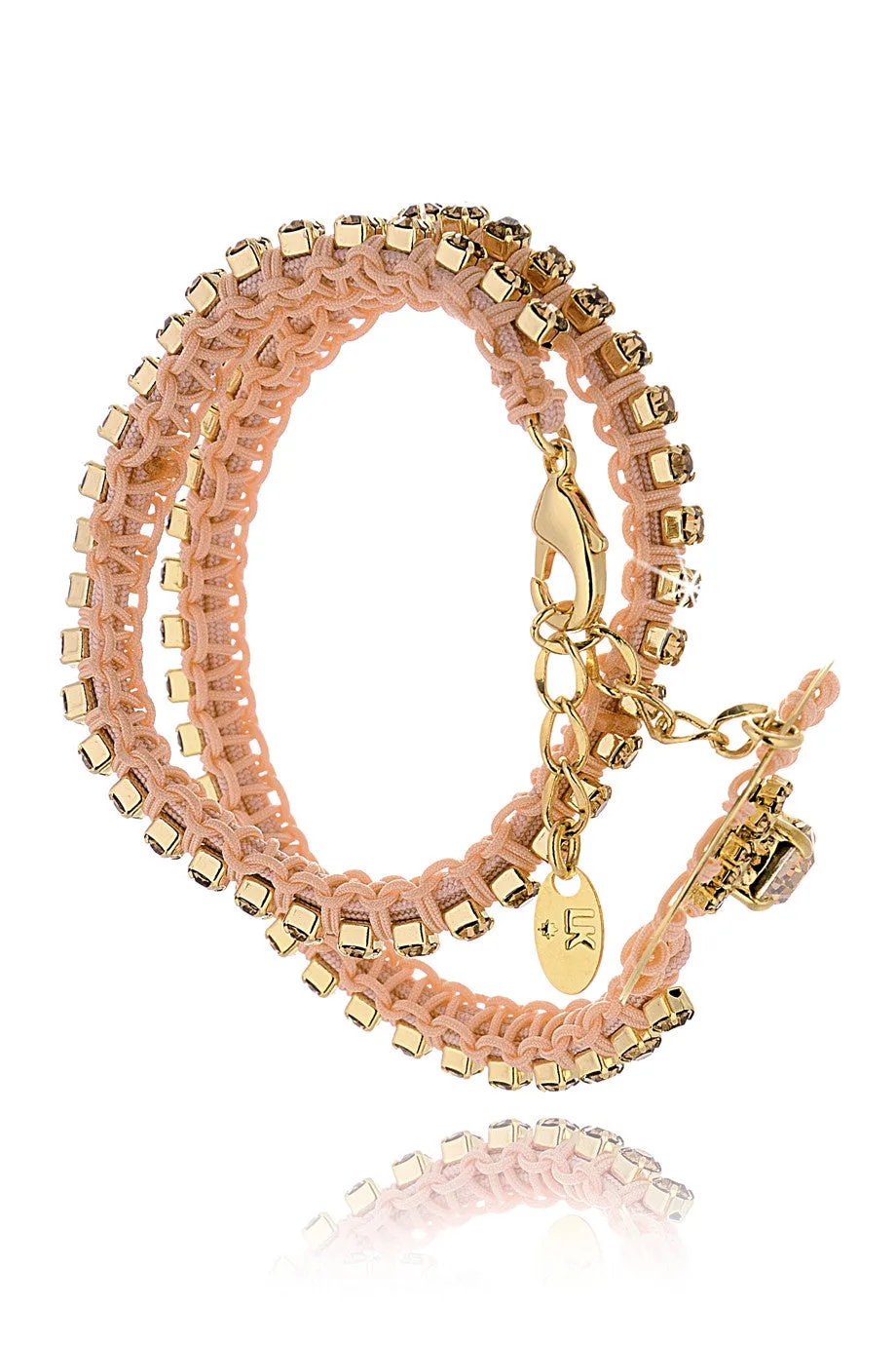 LK DESIGNS LELA Nude Woven Crystal Bracelet