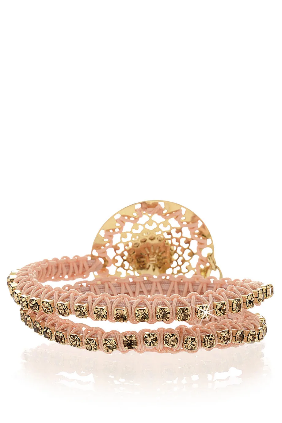 LK DESIGNS LELA Nude Woven Crystal Bracelet