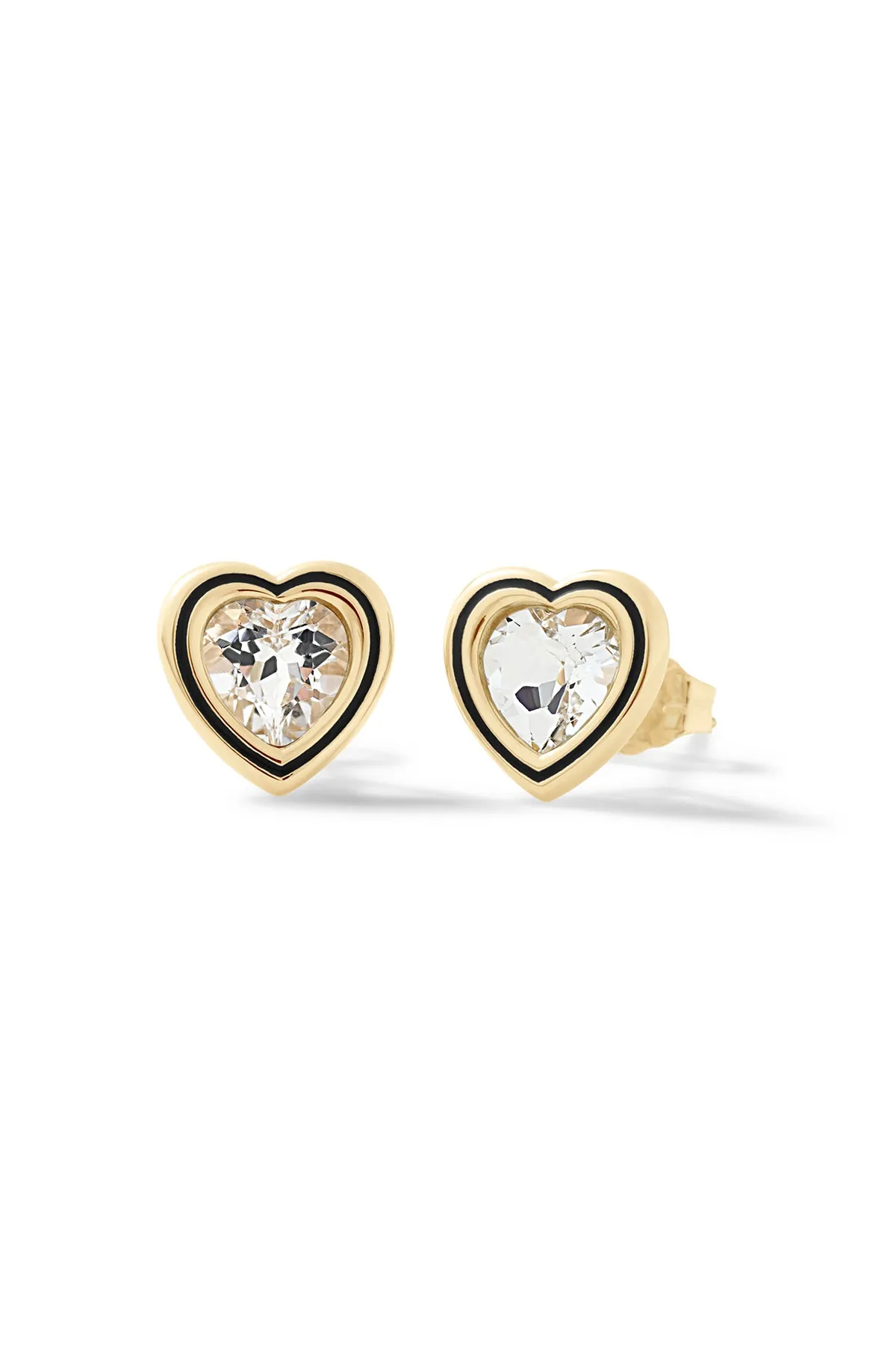 Madison Heart Bezel Stud Earrings