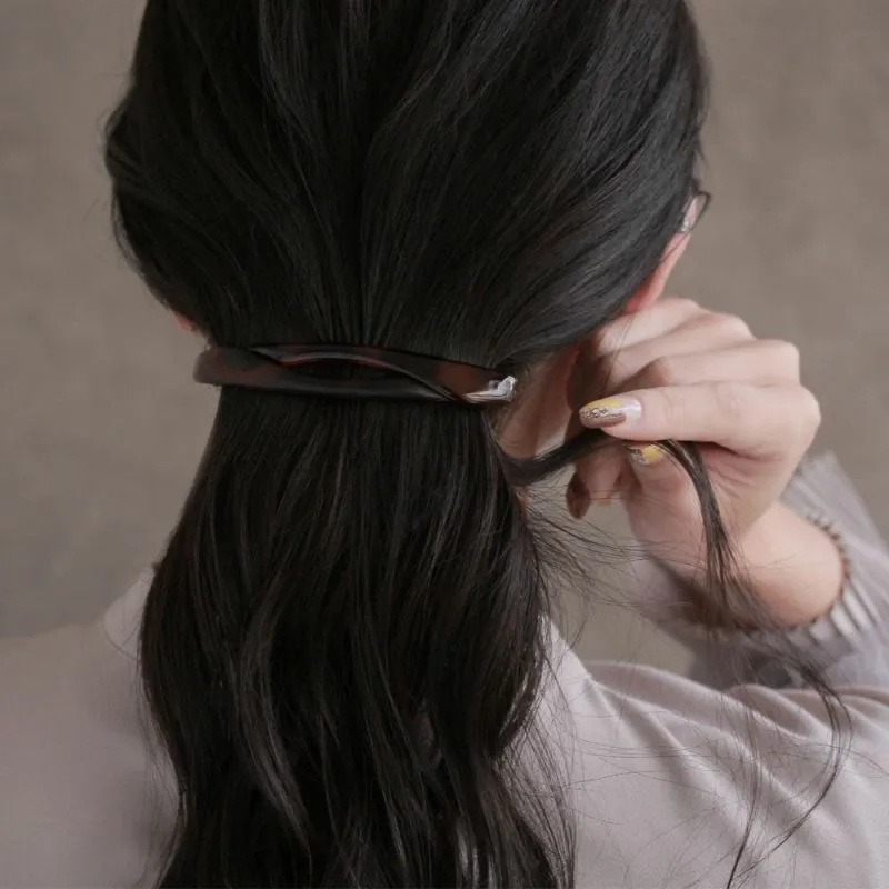 Matte Brown and Black Twist Hair Barrette