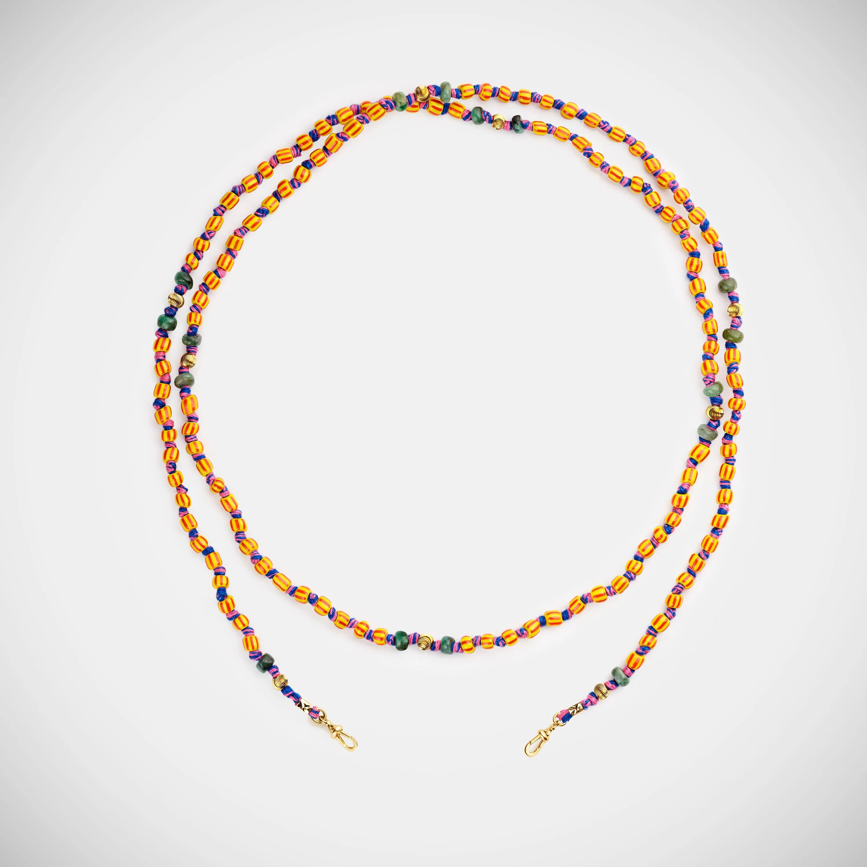 Mauli beads ghana yellow & red 73cm