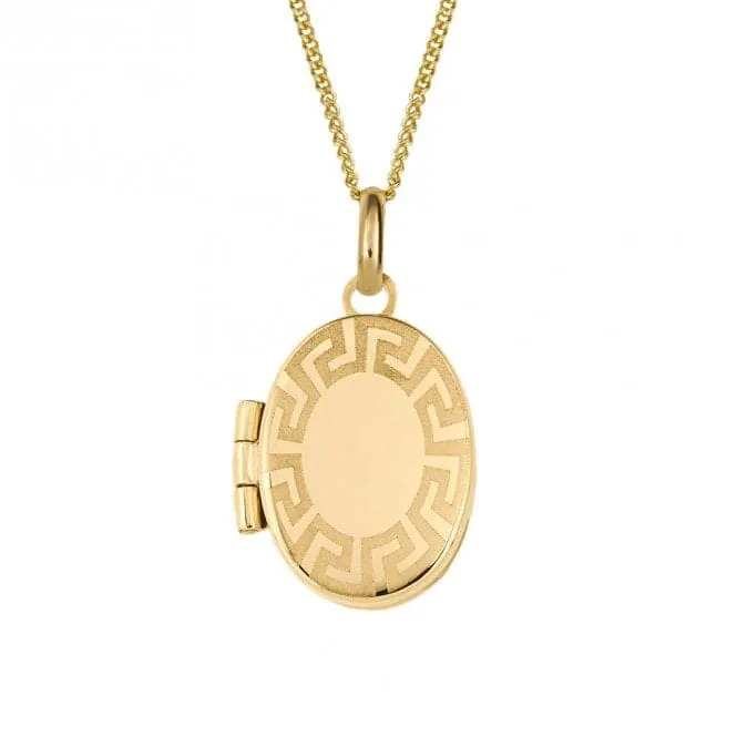 Maze Detail Locket Yellow Gold Pendant GP2297