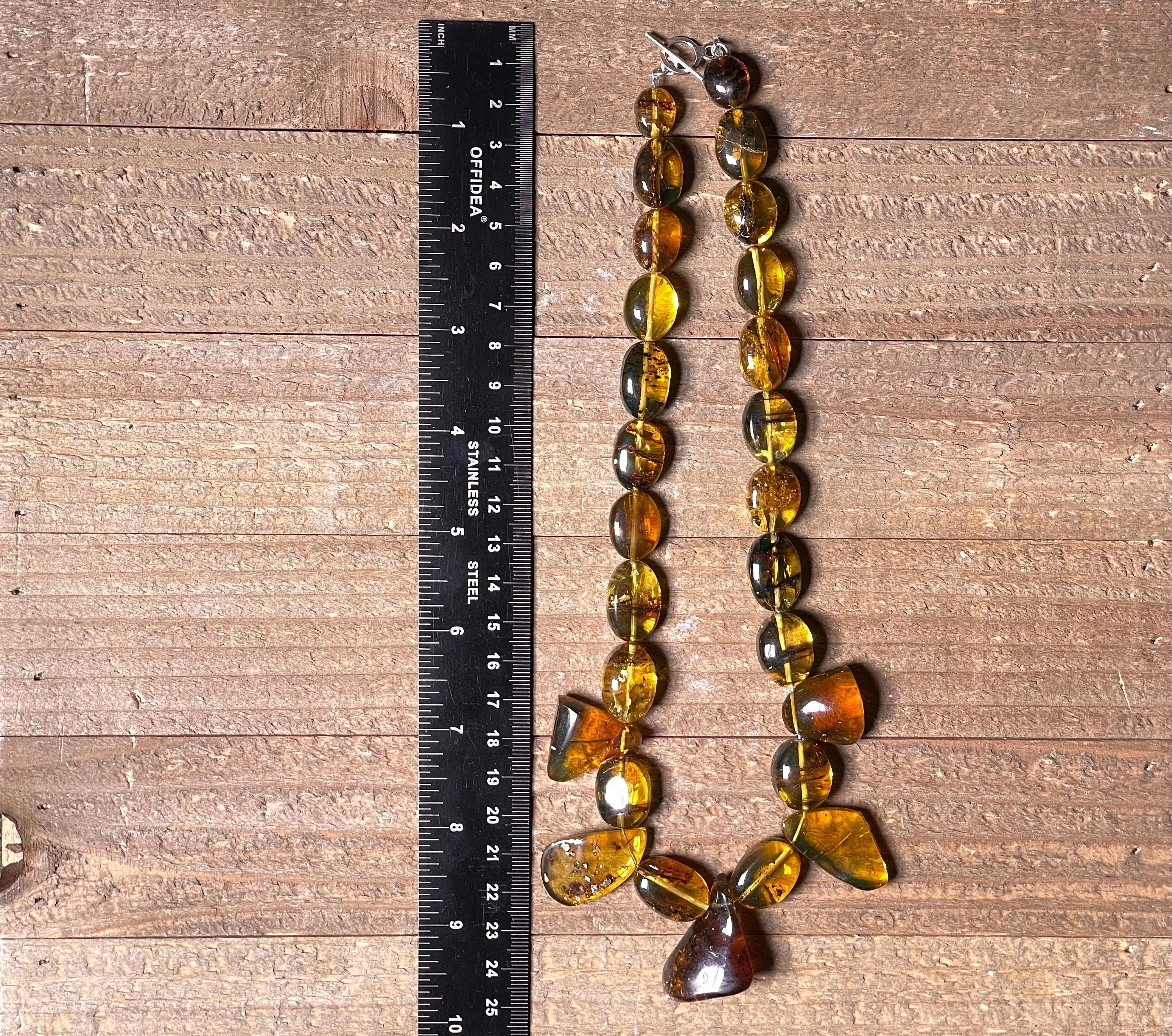 Mexican AMBER Crystal Necklace - Beaded Necklace, Handmade Jewelry, Healing Crystals and Stones, 48561