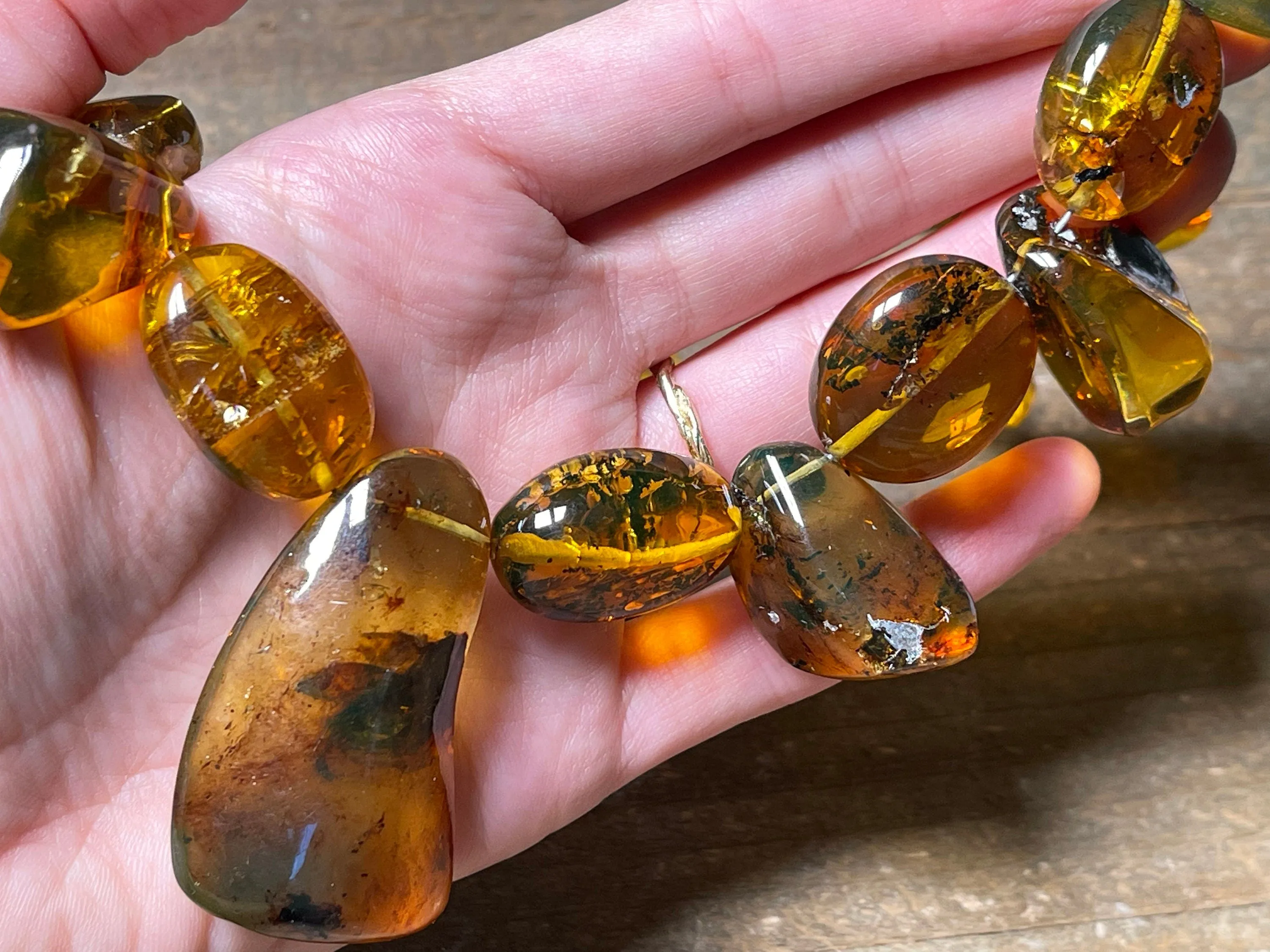 Mexican AMBER Crystal Necklace - Beaded Necklace, Handmade Jewelry, Healing Crystals and Stones, 48570